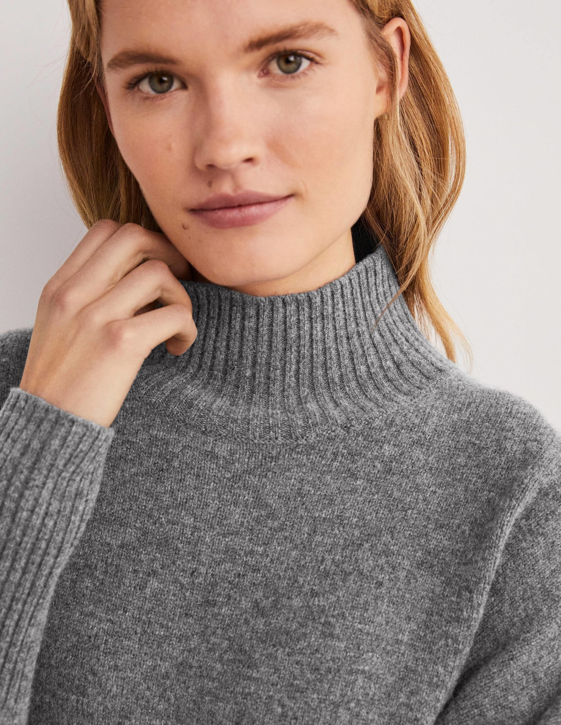 Jessica Oversized Jumper-Light Charcoal Melange-2