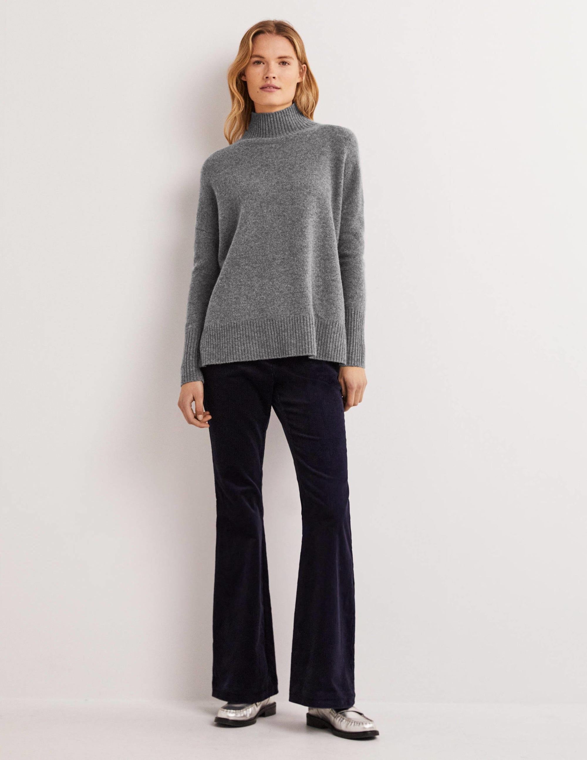 Jessica Oversized Jumper-Light Charcoal Melange - Image 3