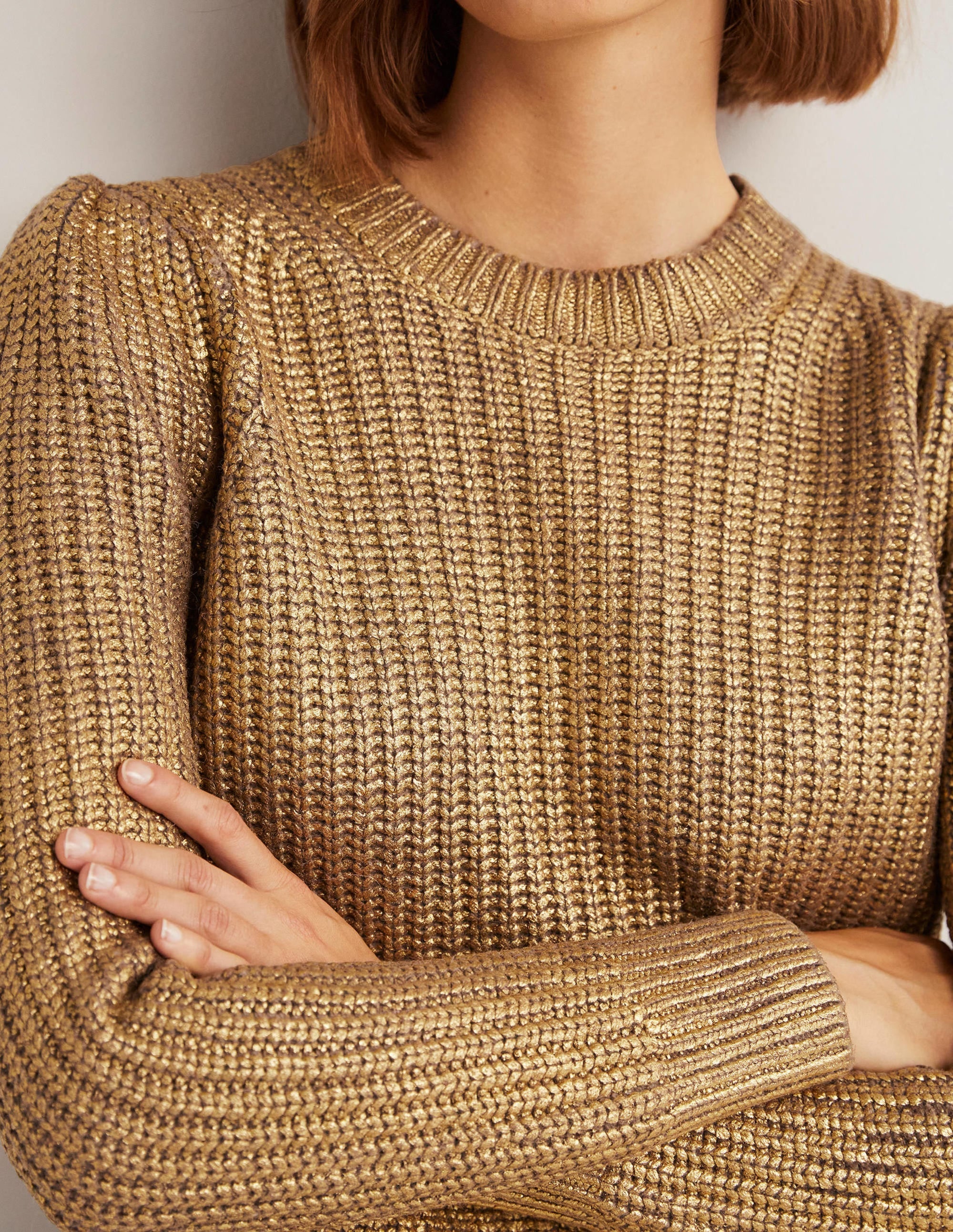 Ribbed Gold Jumper-Gold Foil - Image 2