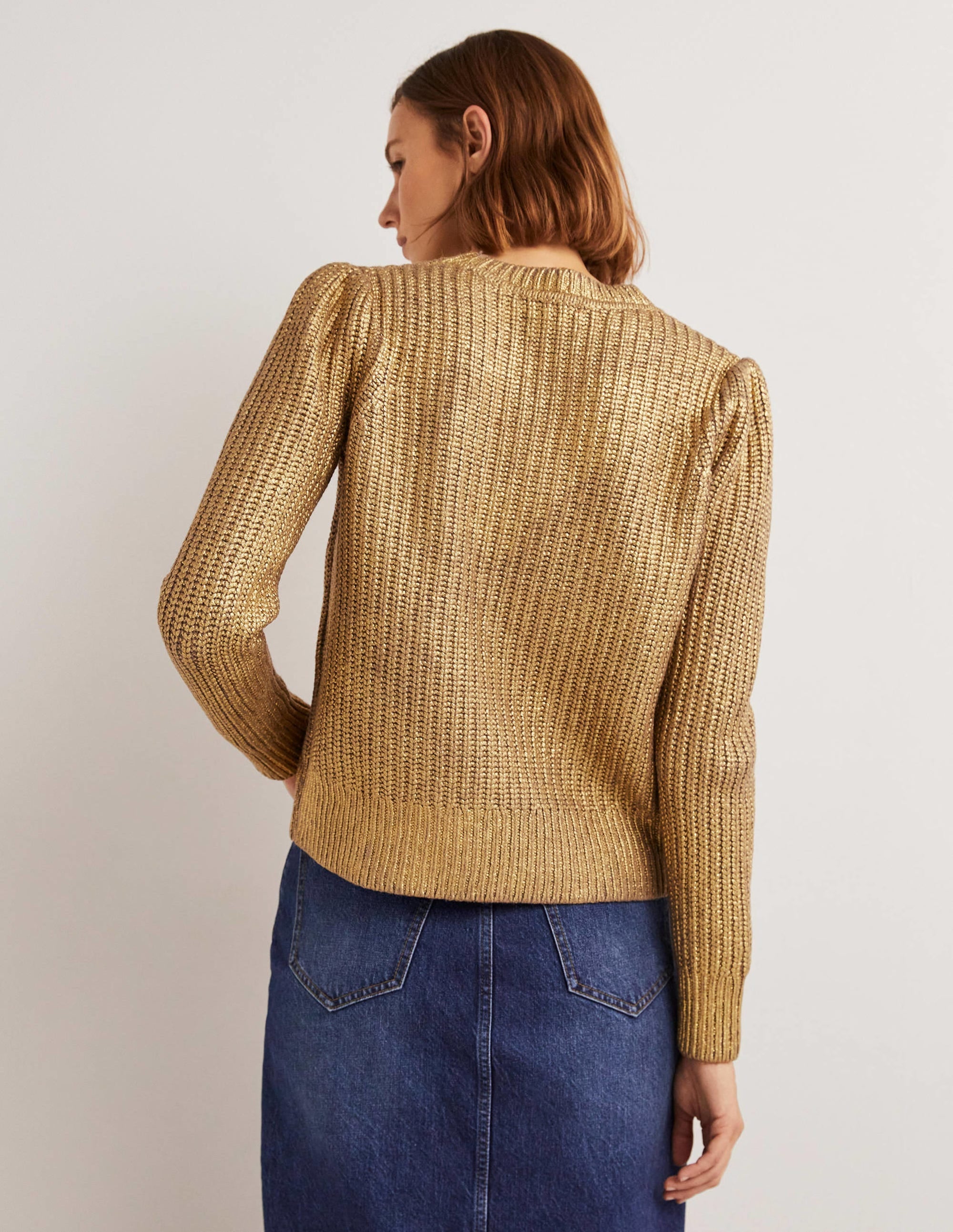 Ribbed Gold Jumper-Gold Foil - Image 3