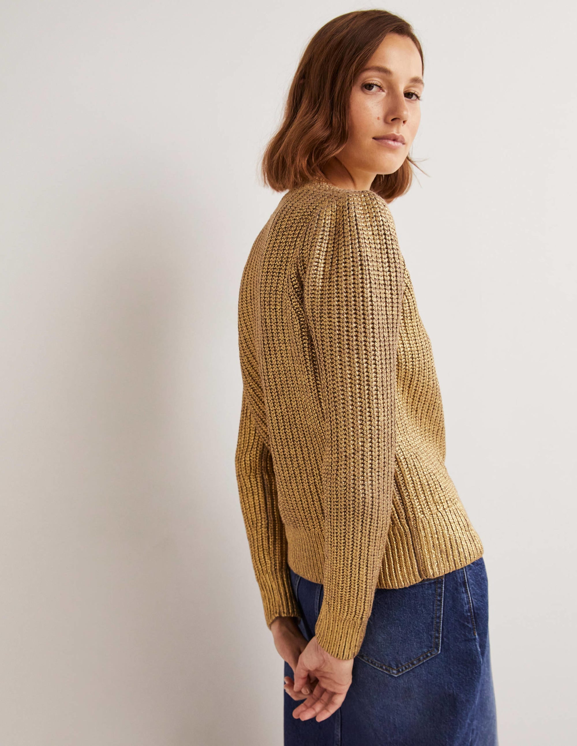 Ribbed Gold Jumper-Gold Foil - Image 4