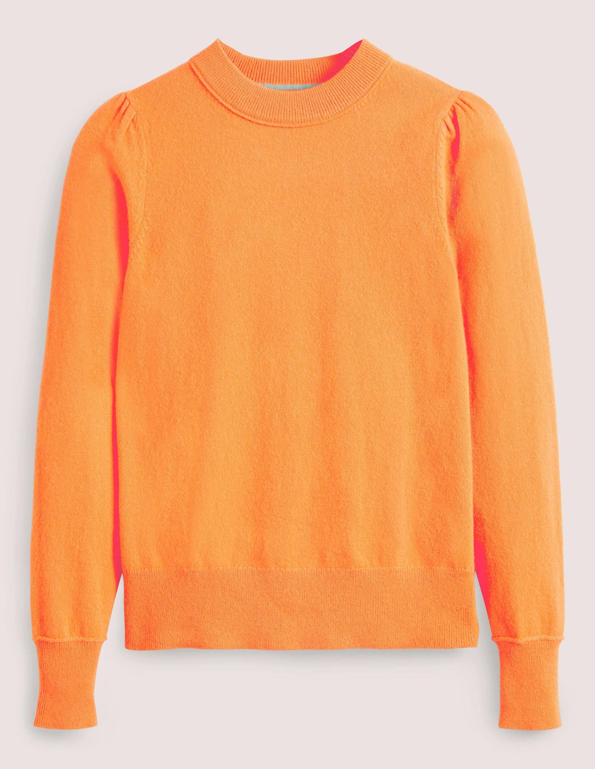 Cashmere Puff Shoulder Jumper-Neon Orange-6