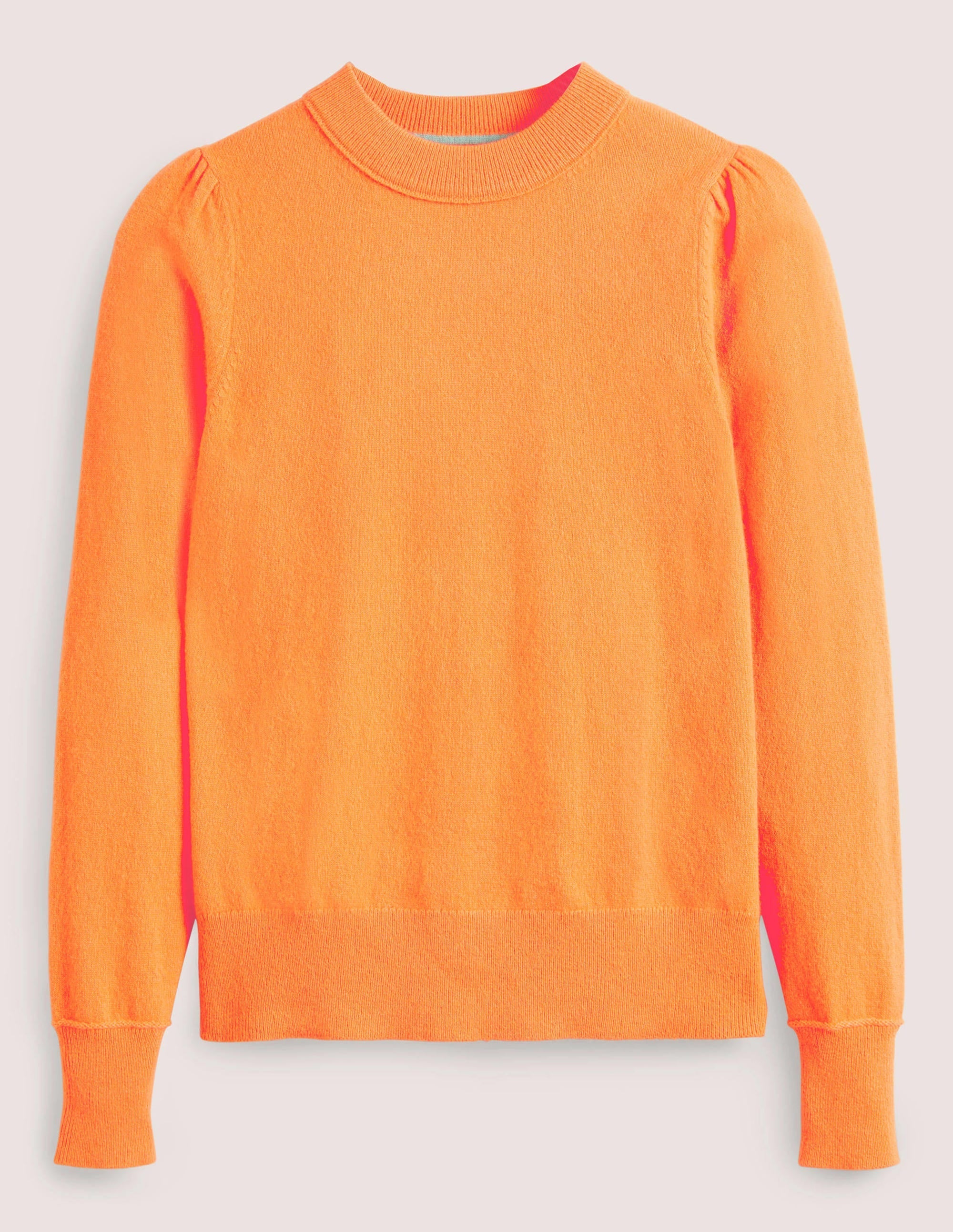 Cashmere Puff Shoulder Jumper-Neon Orange - Image 6