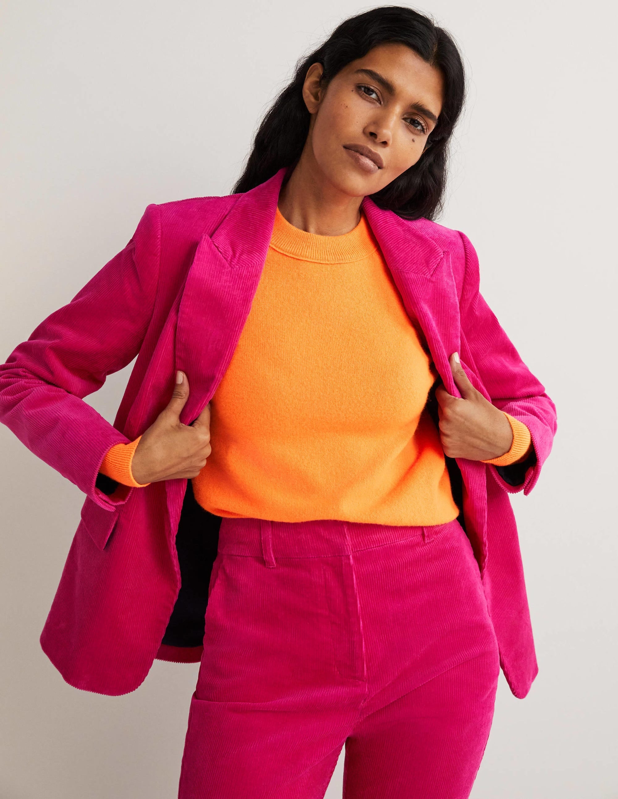Cashmere Puff Shoulder Jumper-Neon Orange - Image 5