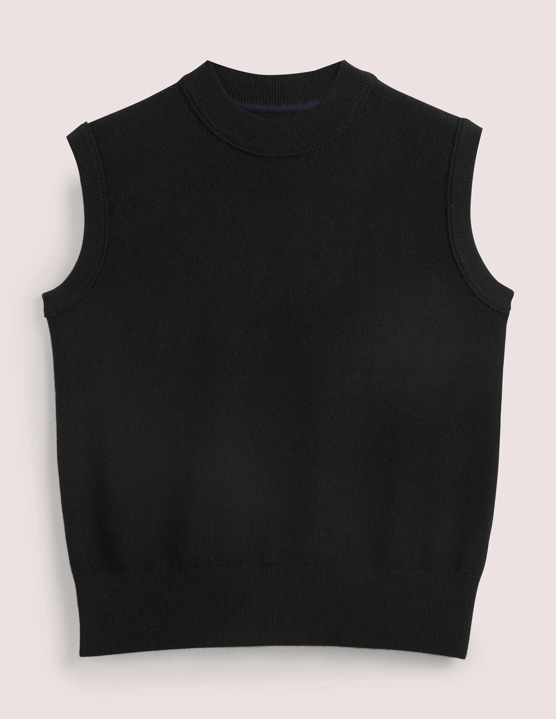 Cashmere Crew Neck Tank-Black-5