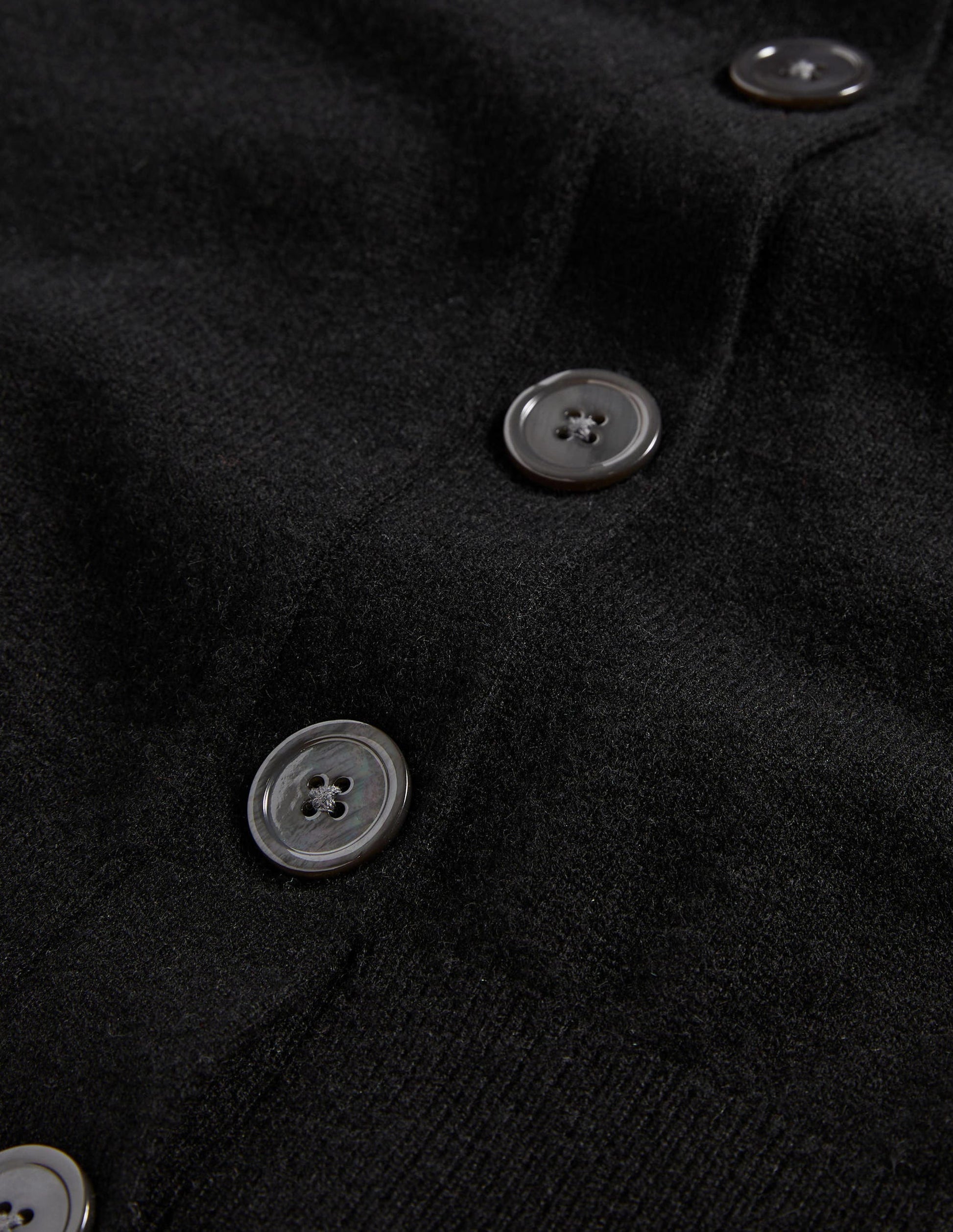 Cashmere Crew Neck Cardigan-Black-6