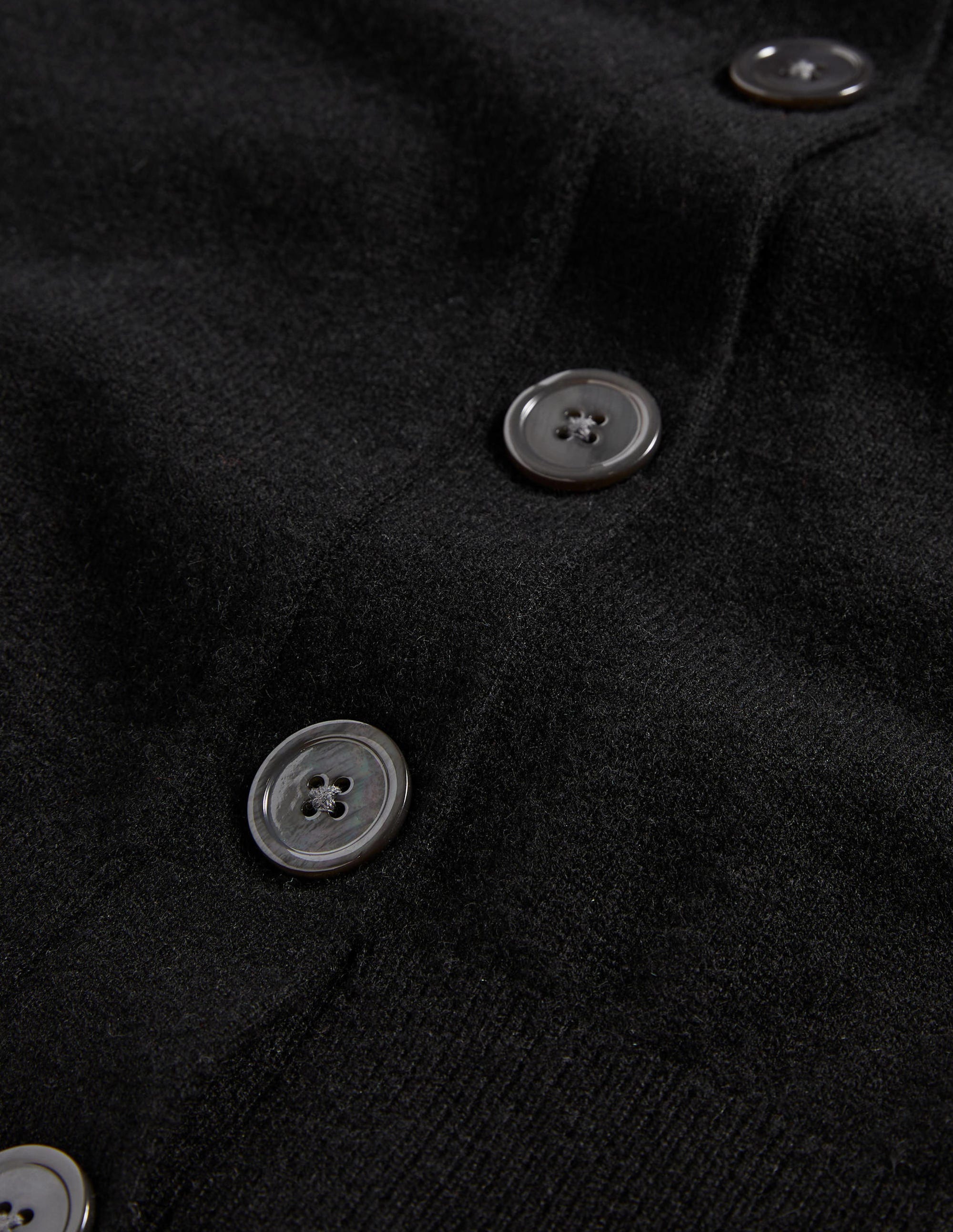 Cashmere Crew Neck Cardigan-Black - Image 6