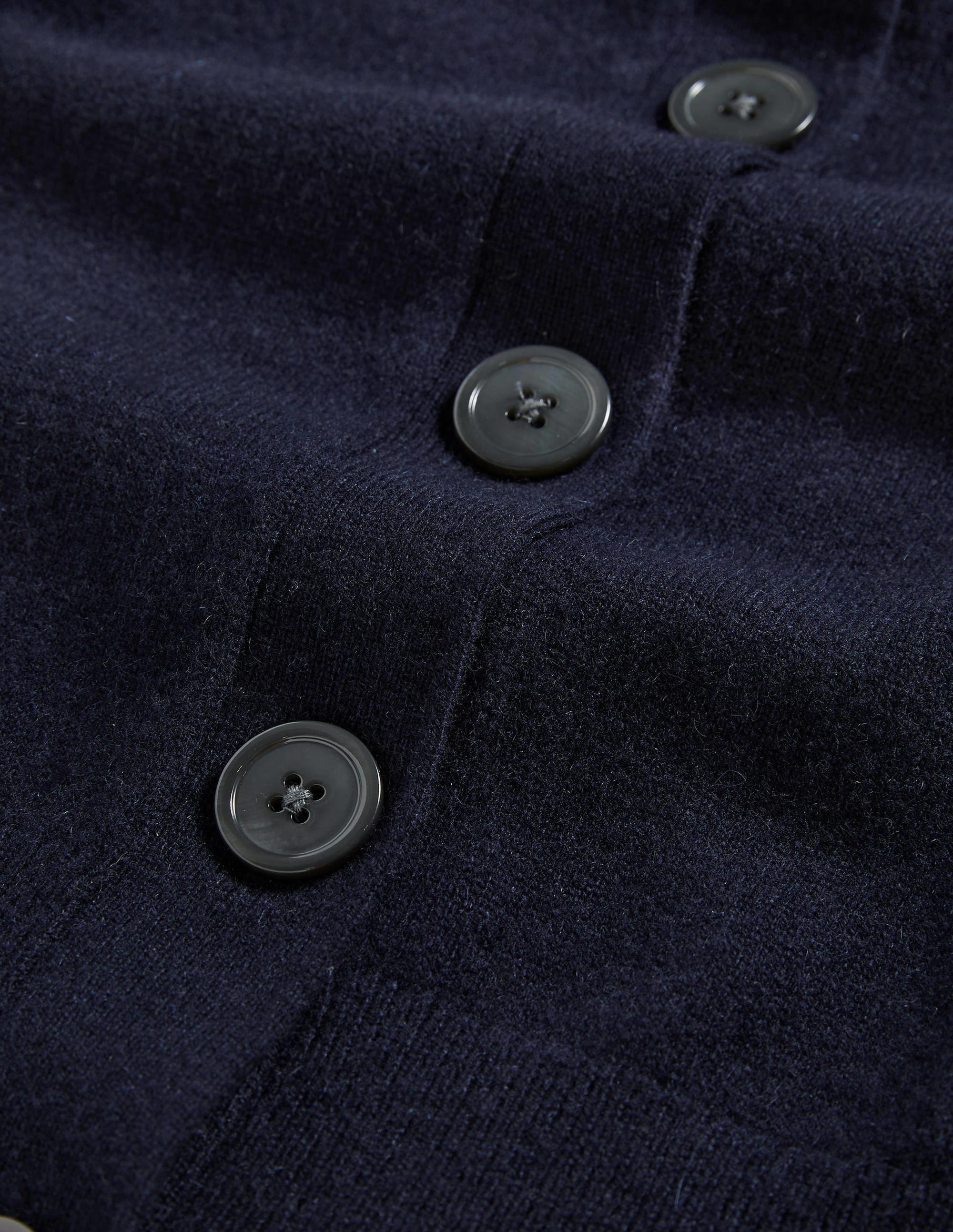 Cashmere Crew Neck Cardigan-Navy - Image 6