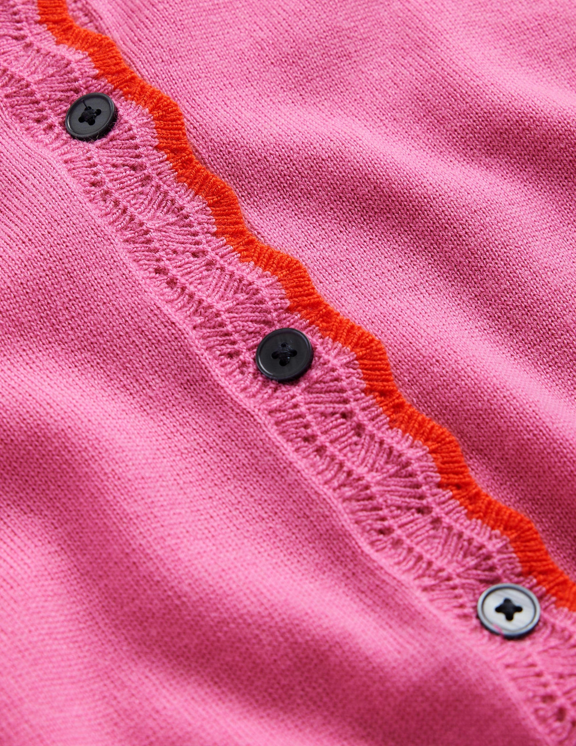 Merino Scallop Cardigan-Mid Pink - Image 6