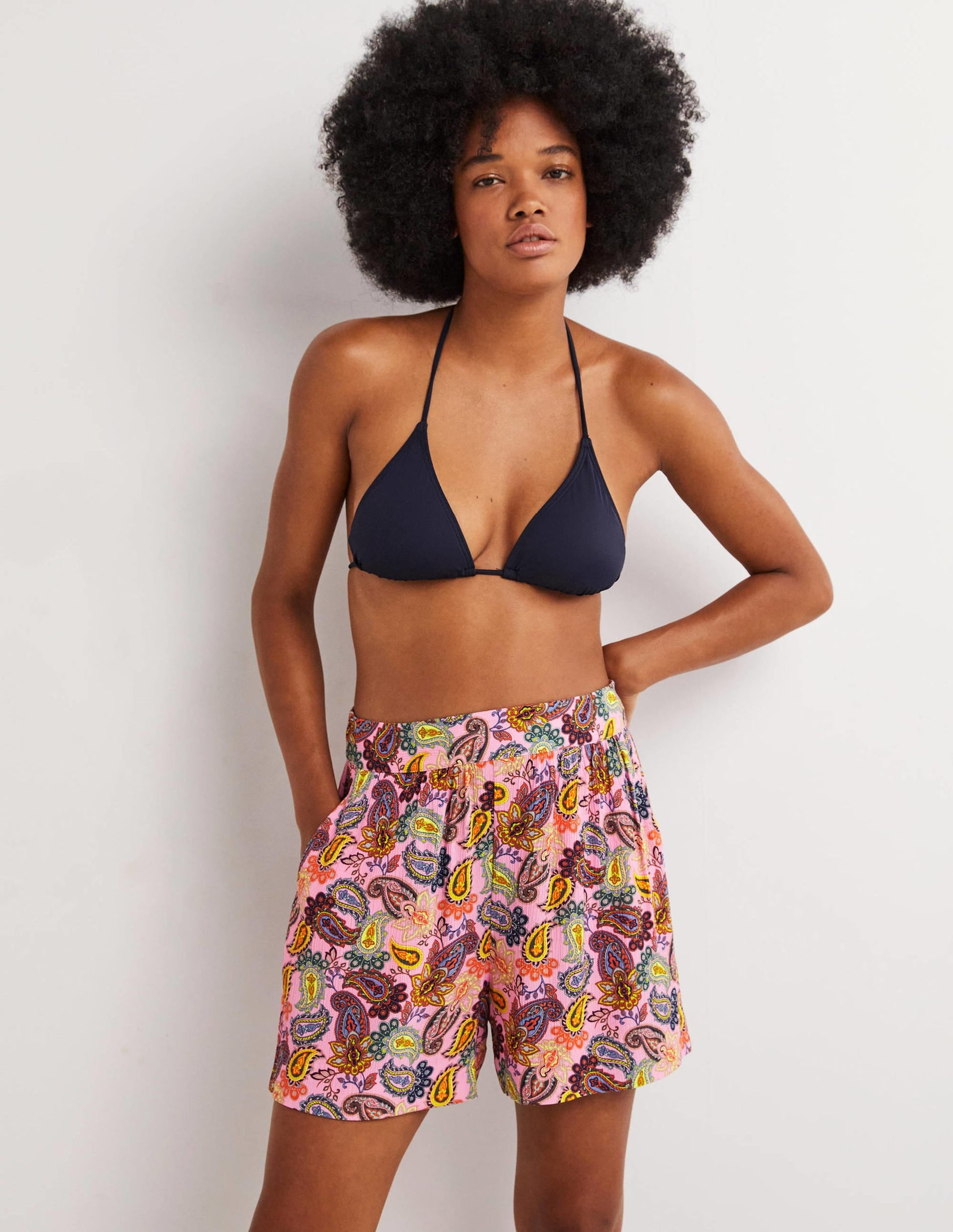 Grace Crinkle Shorts-Cherry Blossom, Paisley Charm-1