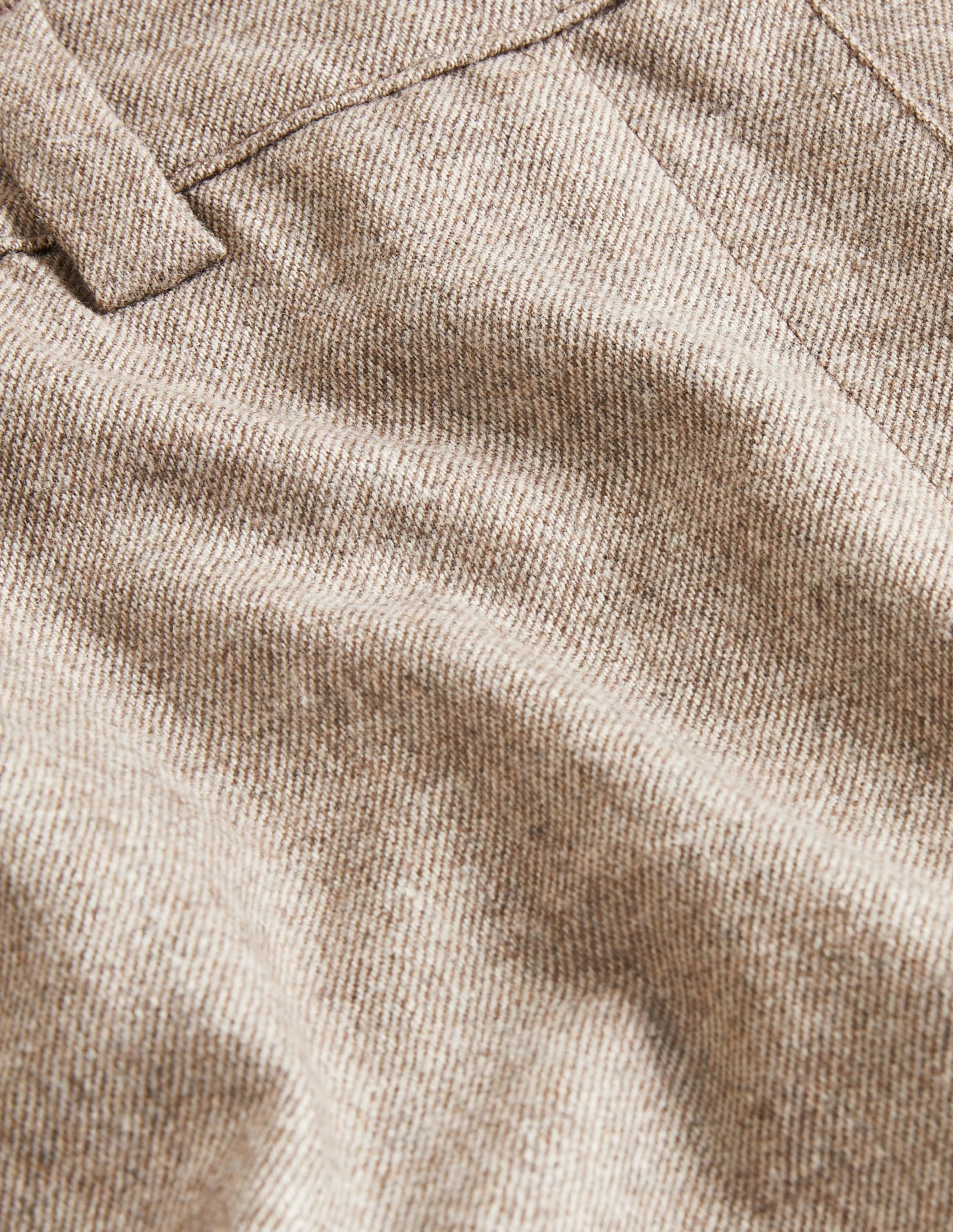 Barrel Leg Flannel Trousers-Light Oatmeal Marl-6