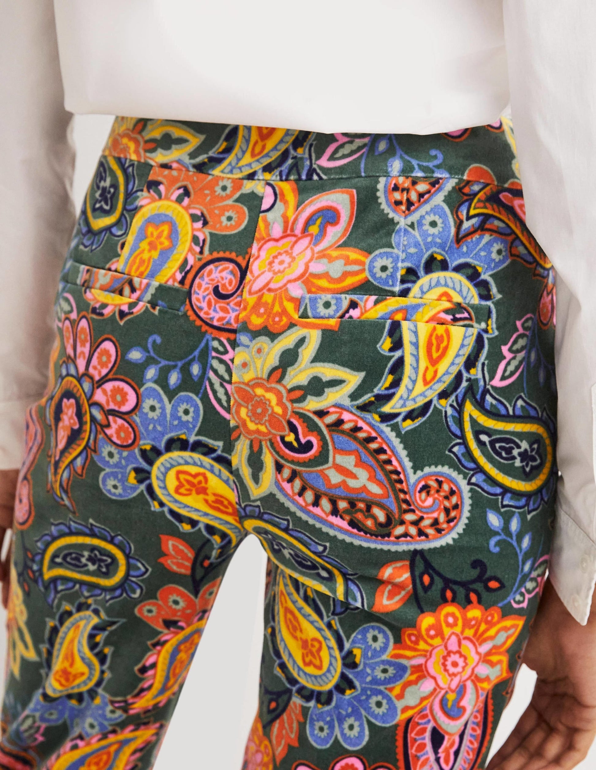 Classic Tapered Trousers-Trekking Green, Paisley Charm-5
