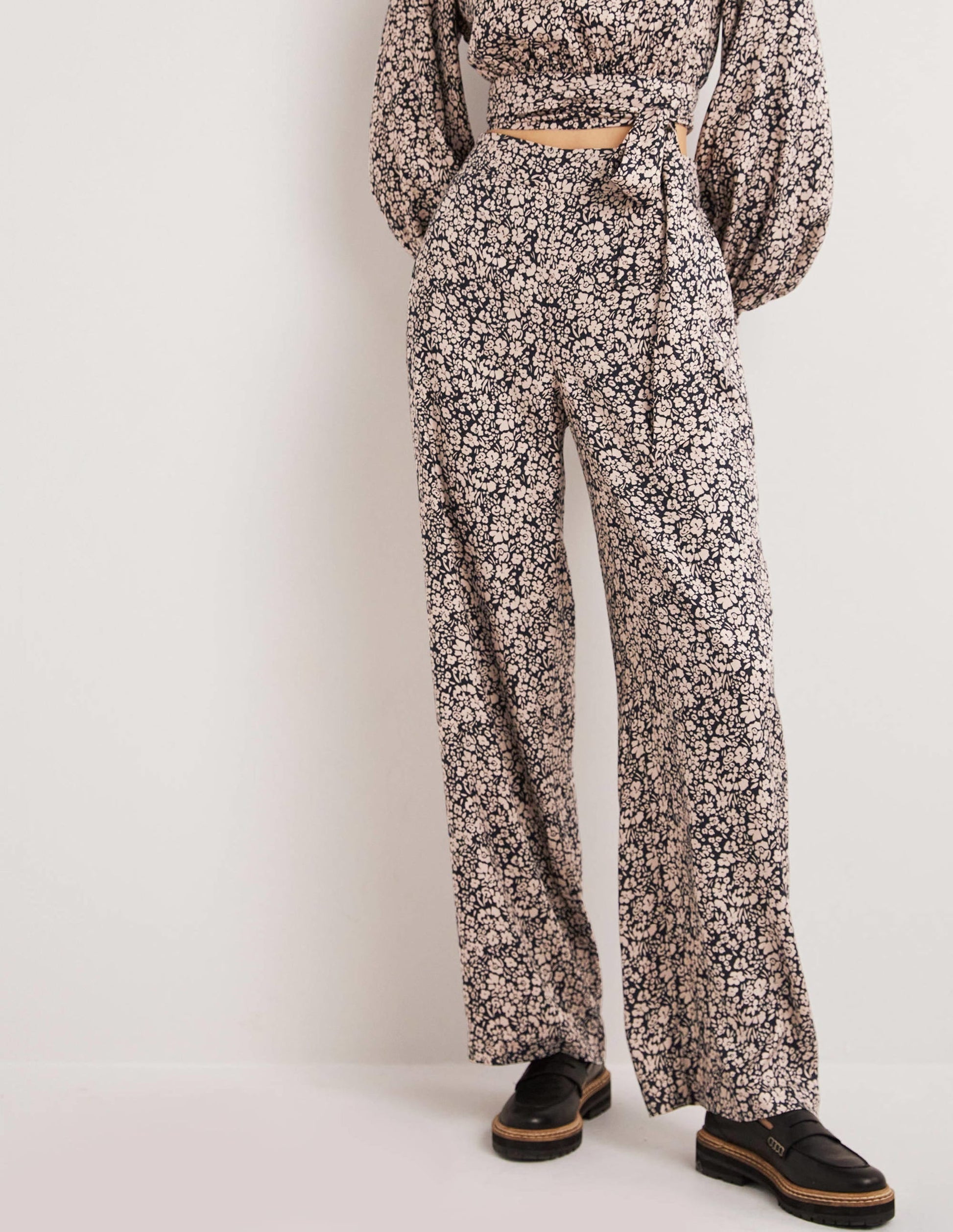 Pull On Fluid Trousers-Rope, Petal Bloom-4