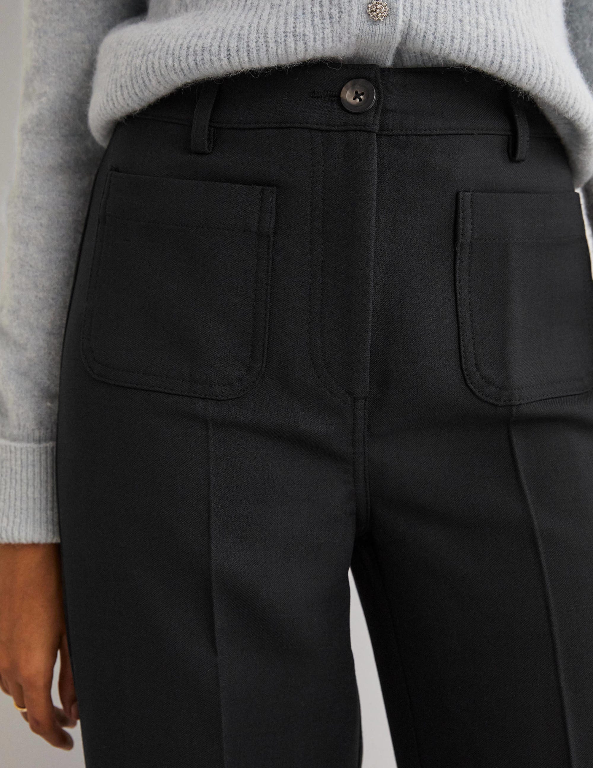 High Rise Wide Leg Trousers-Black - Image 2