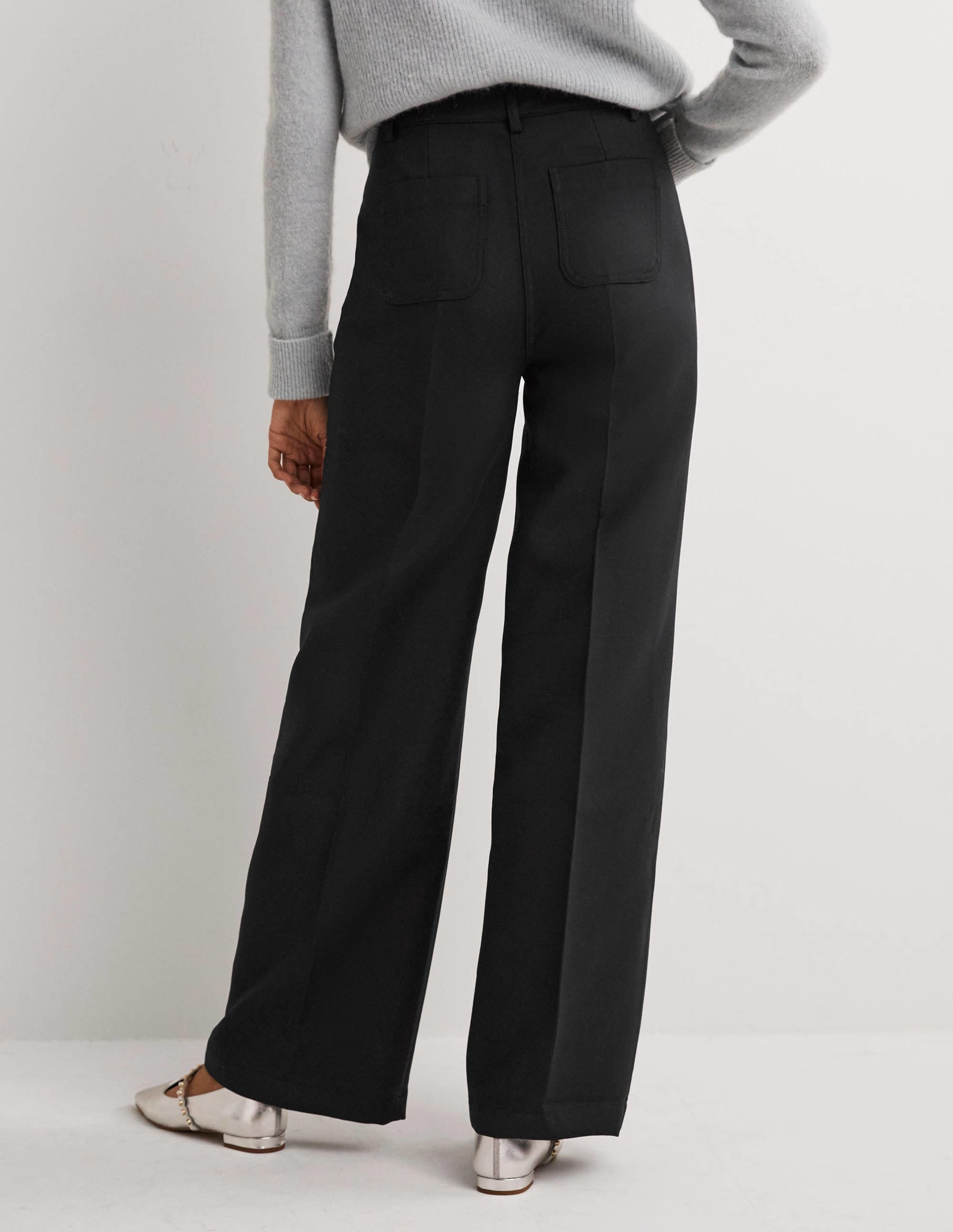 High Rise Wide Leg Trousers-Black - Image 3