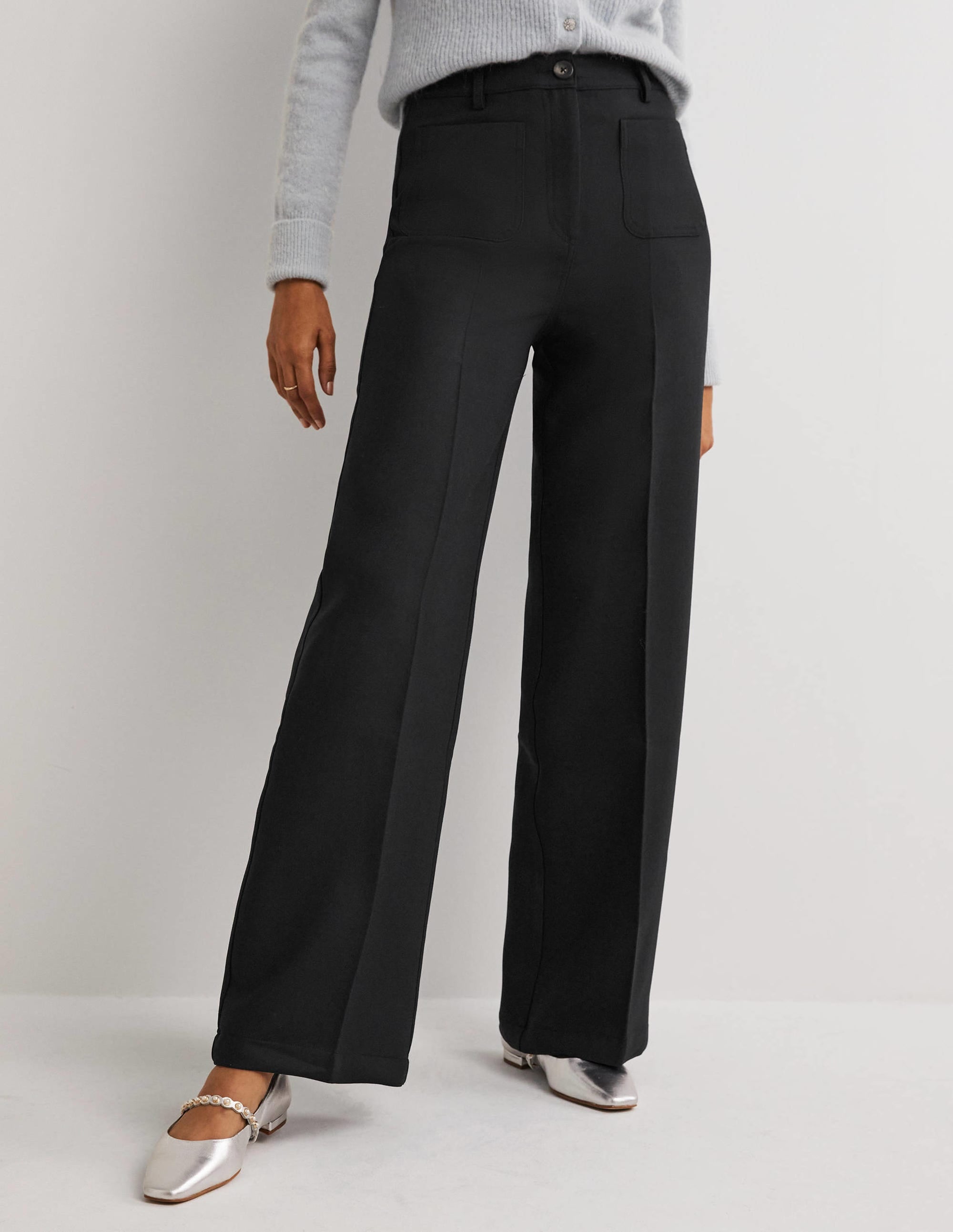 High Rise Wide Leg Trousers-Black - Image 4