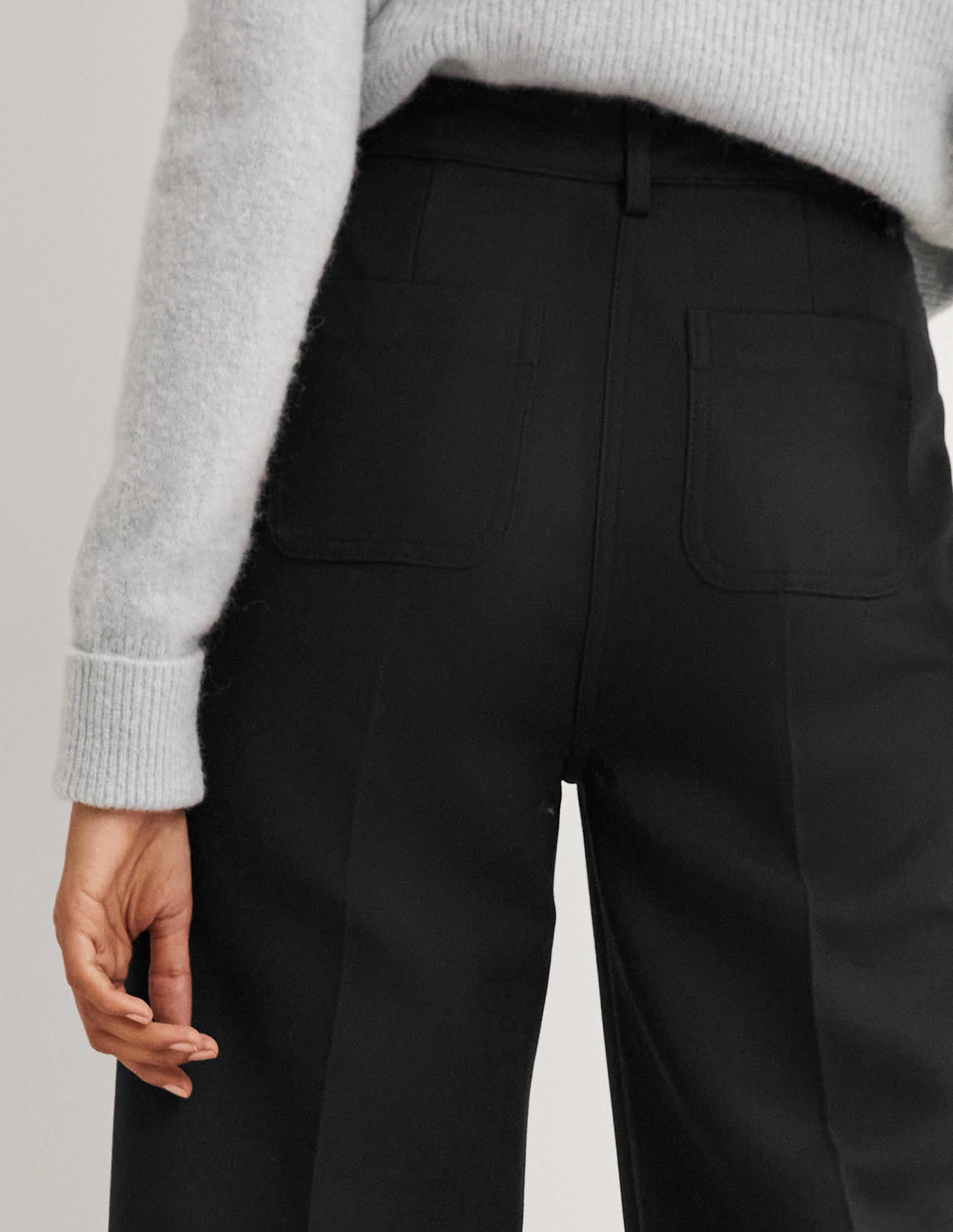 High Rise Wide Leg Trousers-Black - Image 5