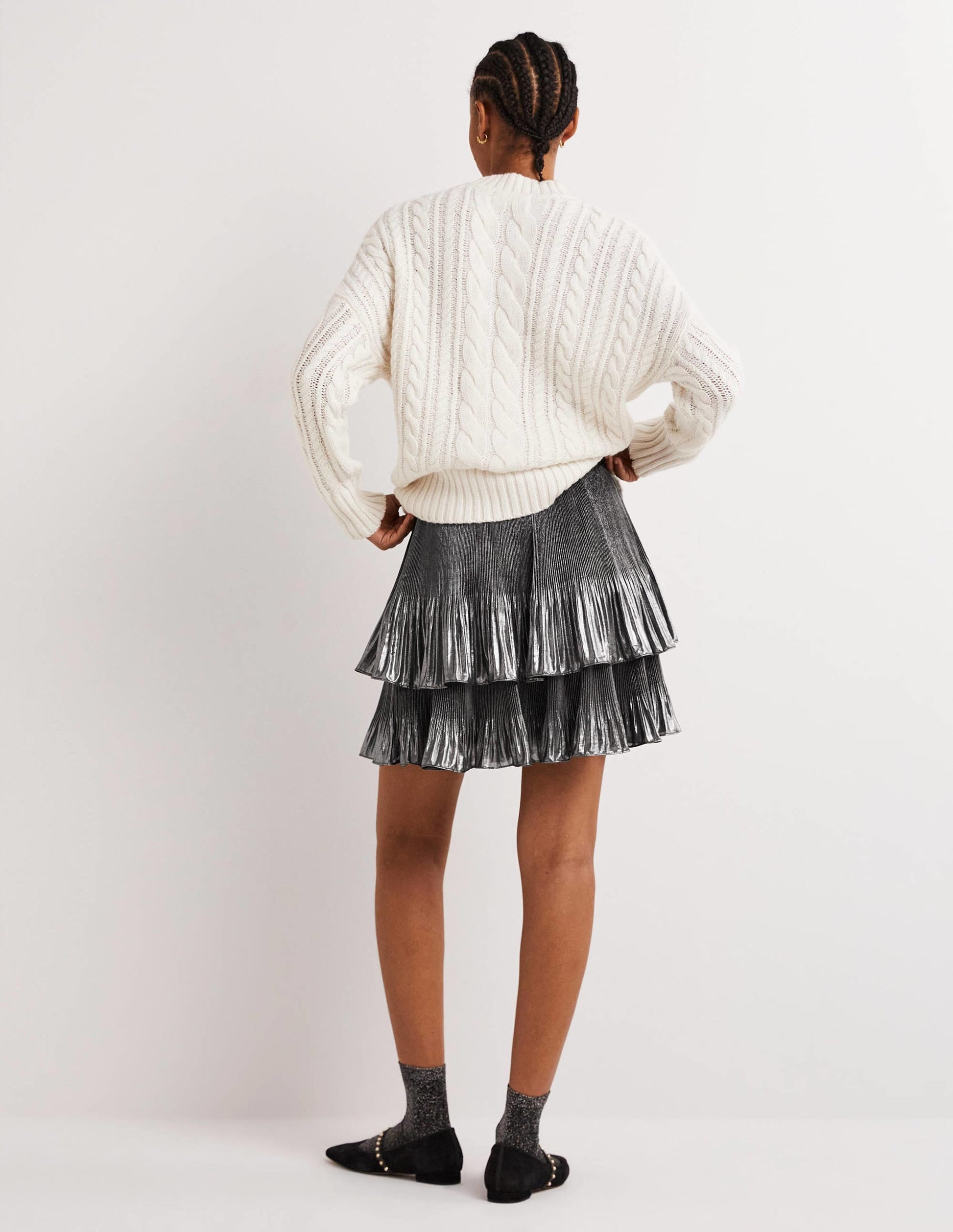 Plisse Mini Skirt-Party Metallic-3