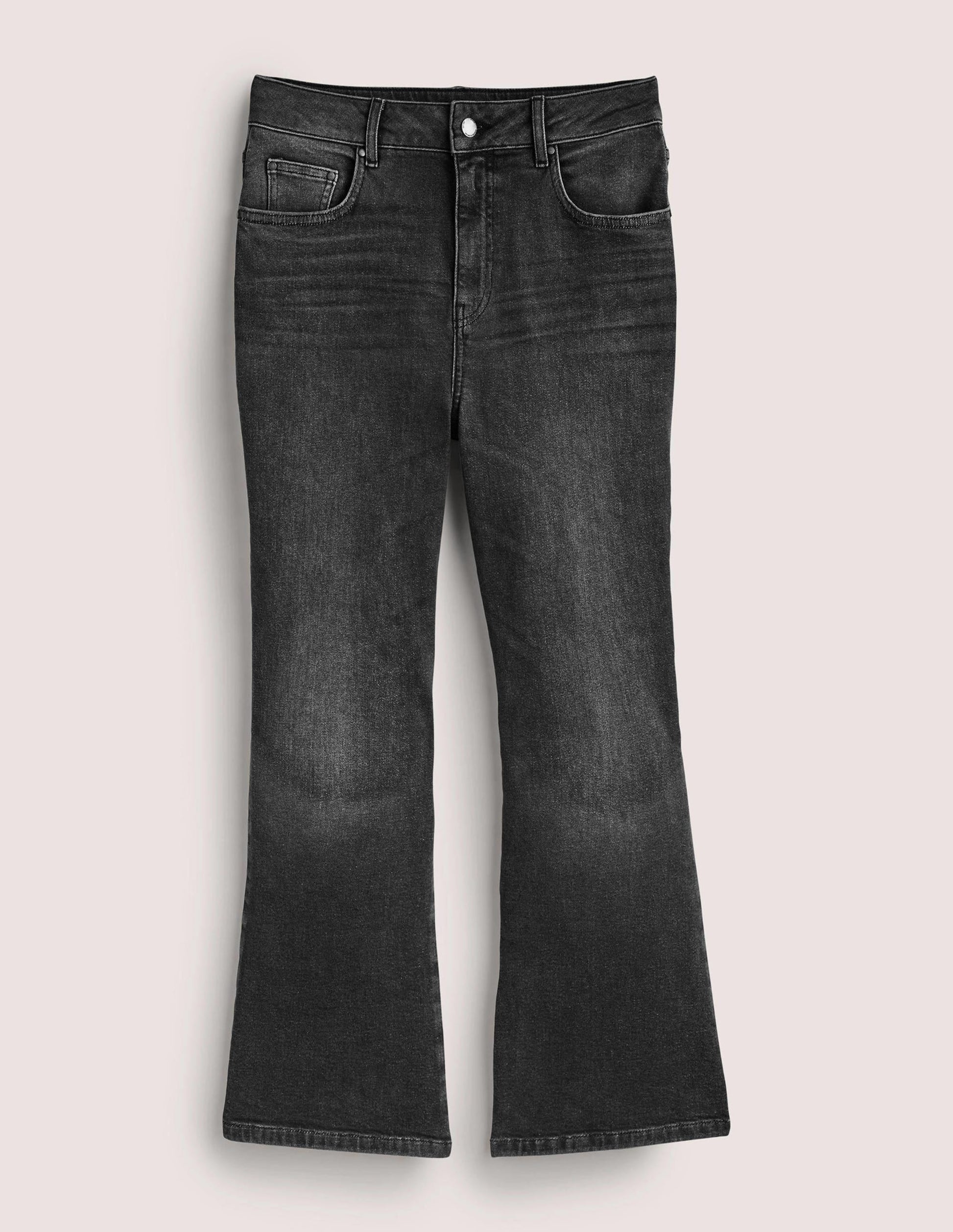 Fitted Cropped Flare Jeans-Black-8
