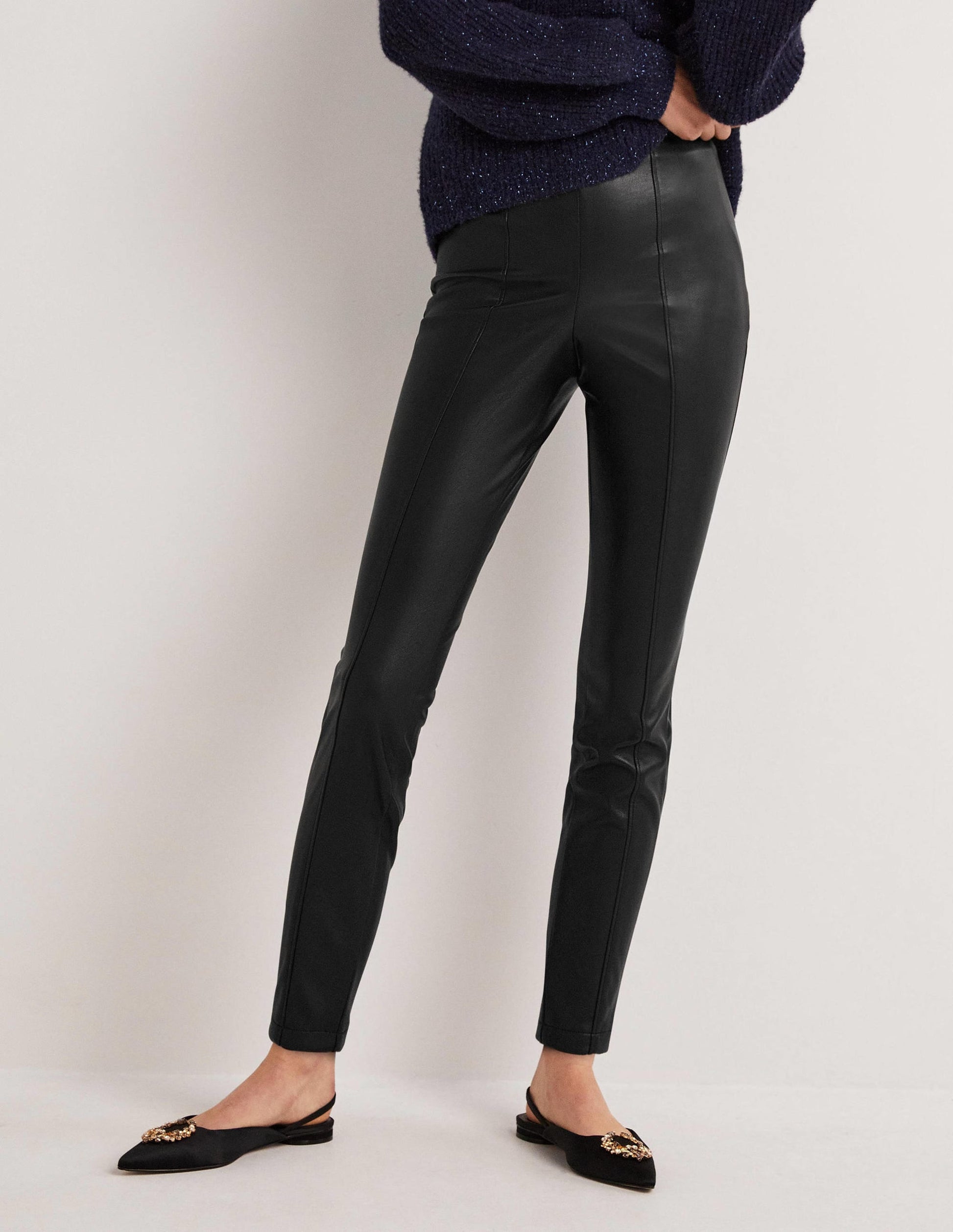 Faux Leather Leggings-Black Faux Leather-4