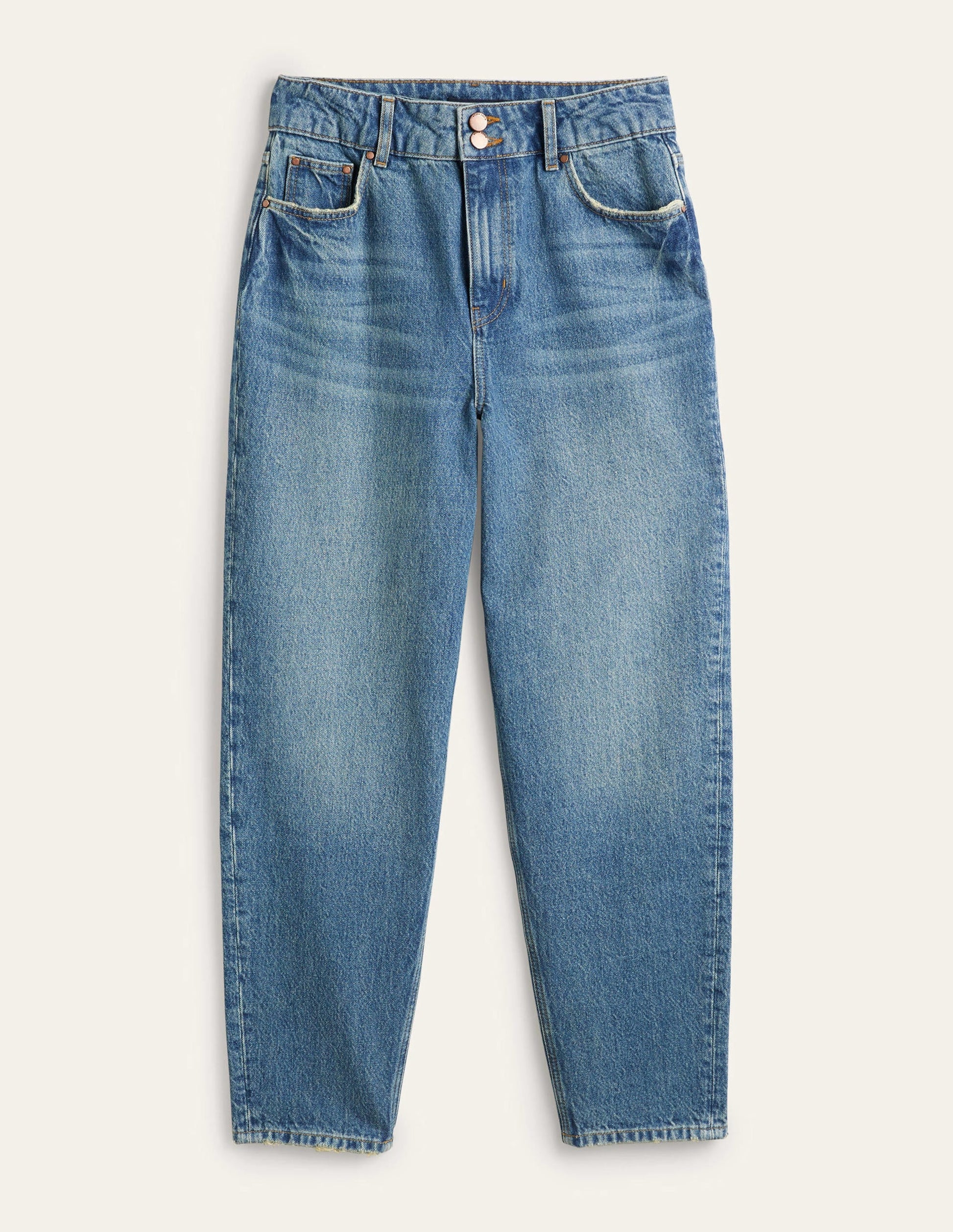 Tapered High Rise Jeans-Mid Vintage, Green Tint-6