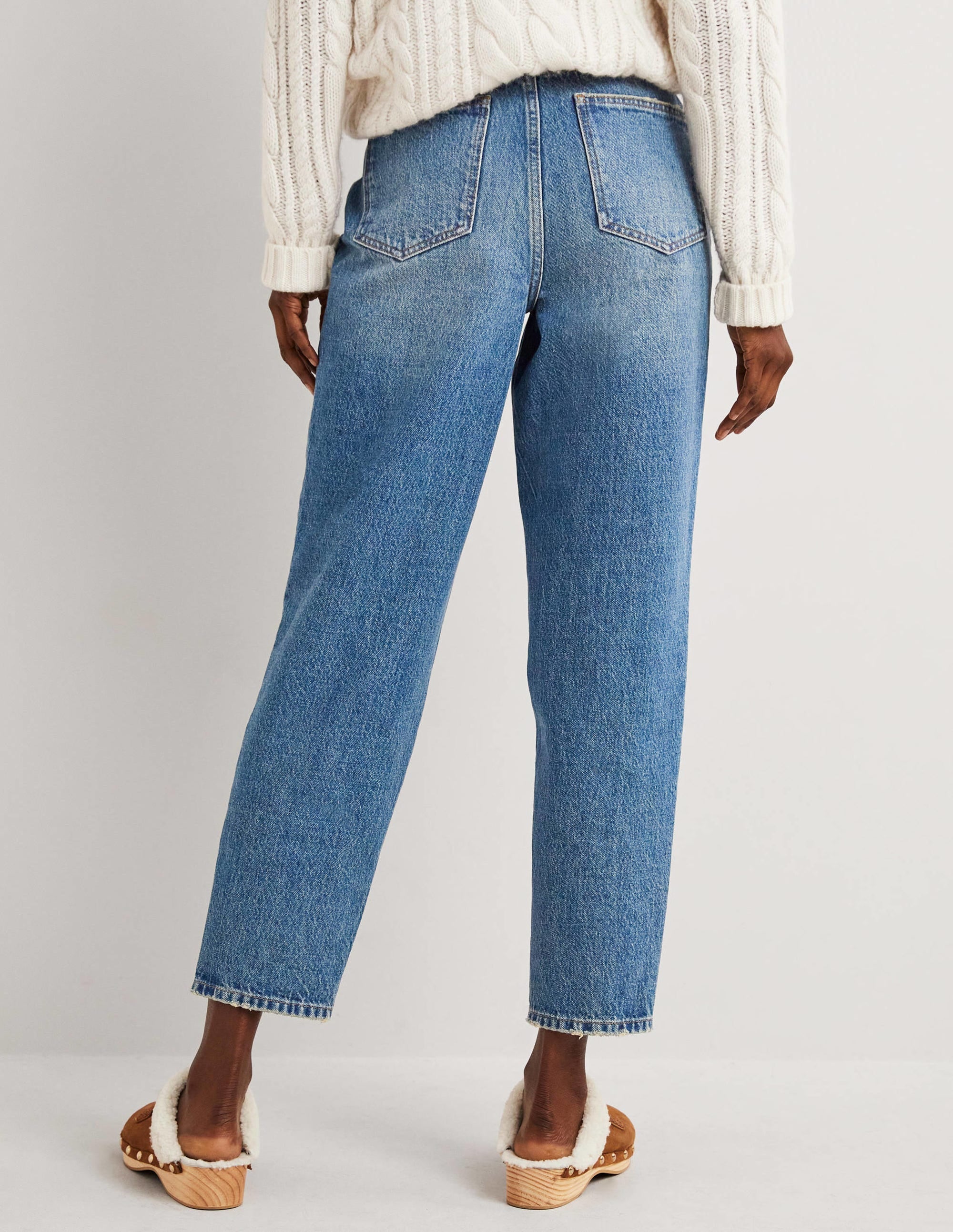 Tapered High Rise Jeans-Mid Vintage, Green Tint - Image 3