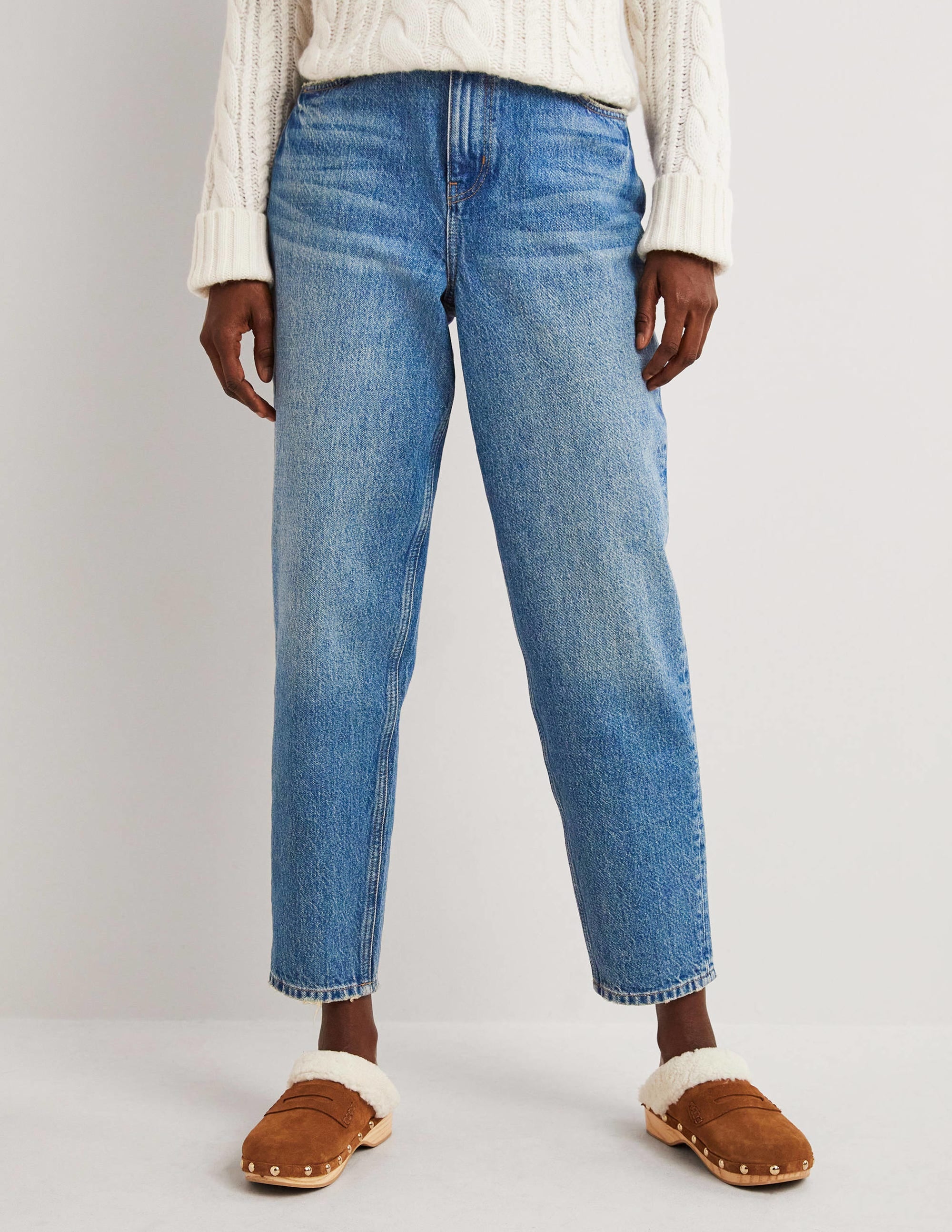 Tapered High Rise Jeans-Mid Vintage, Green Tint - Image 4