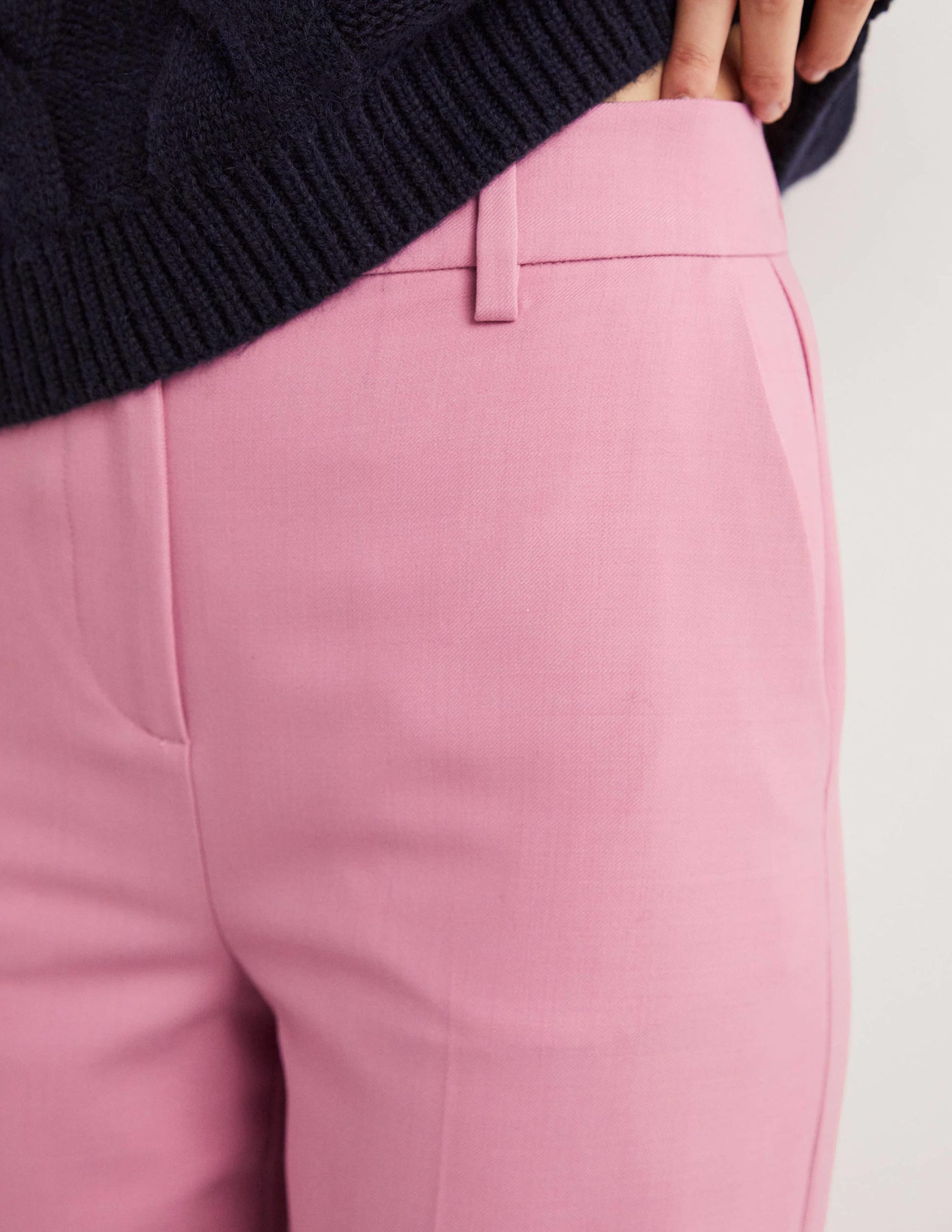 Wool Wide Leg Trousers-Cherry Blossom-2