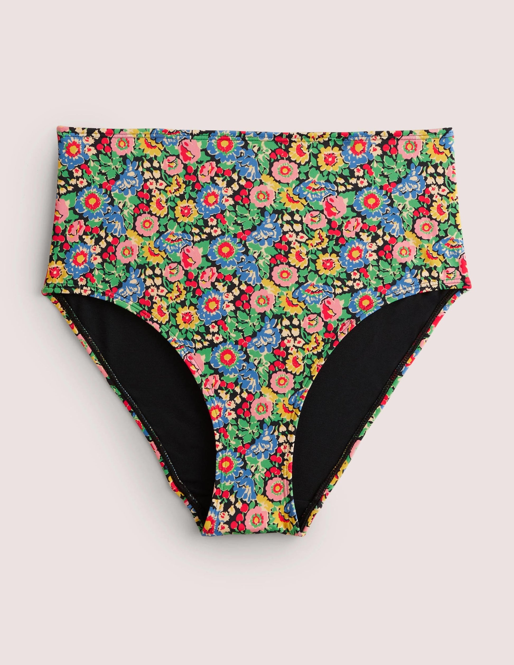 High Waisted Bikini Bottoms-Multi, Flora Illusion-10