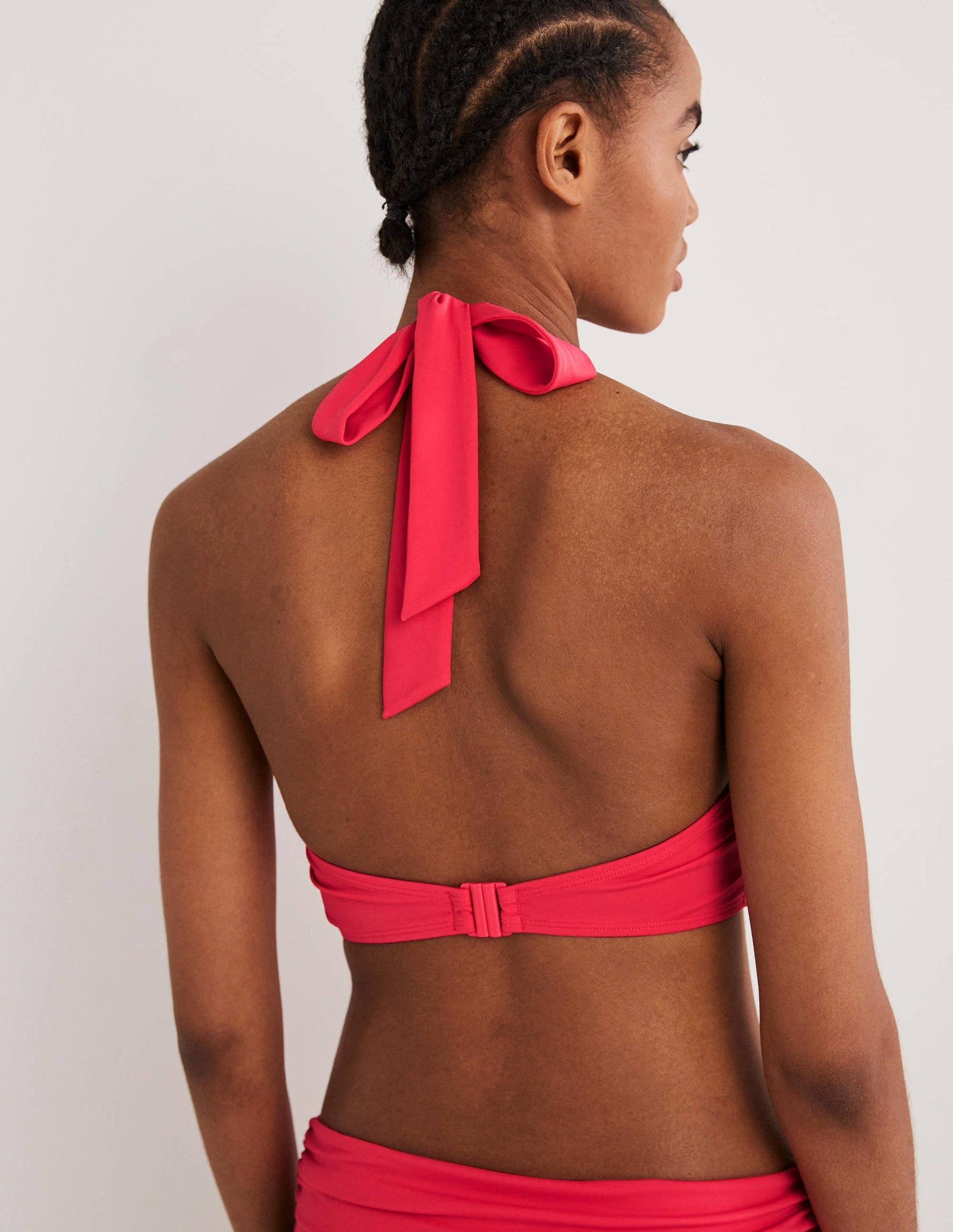 Levanzo Halter Bikini Top-Pink Berry-2