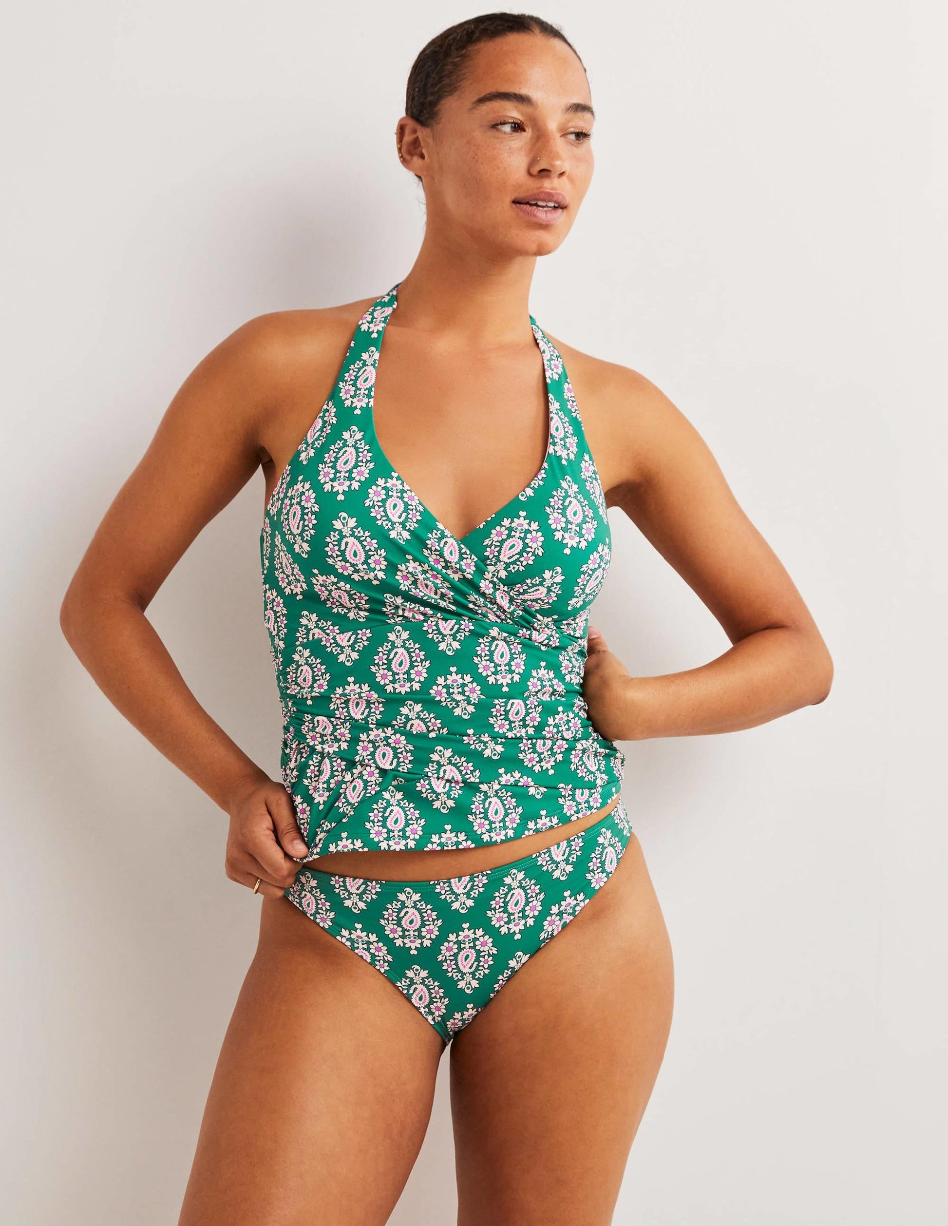 Levanzo Halter Tankini Top-Shady Glade, Opulent Paisley-4