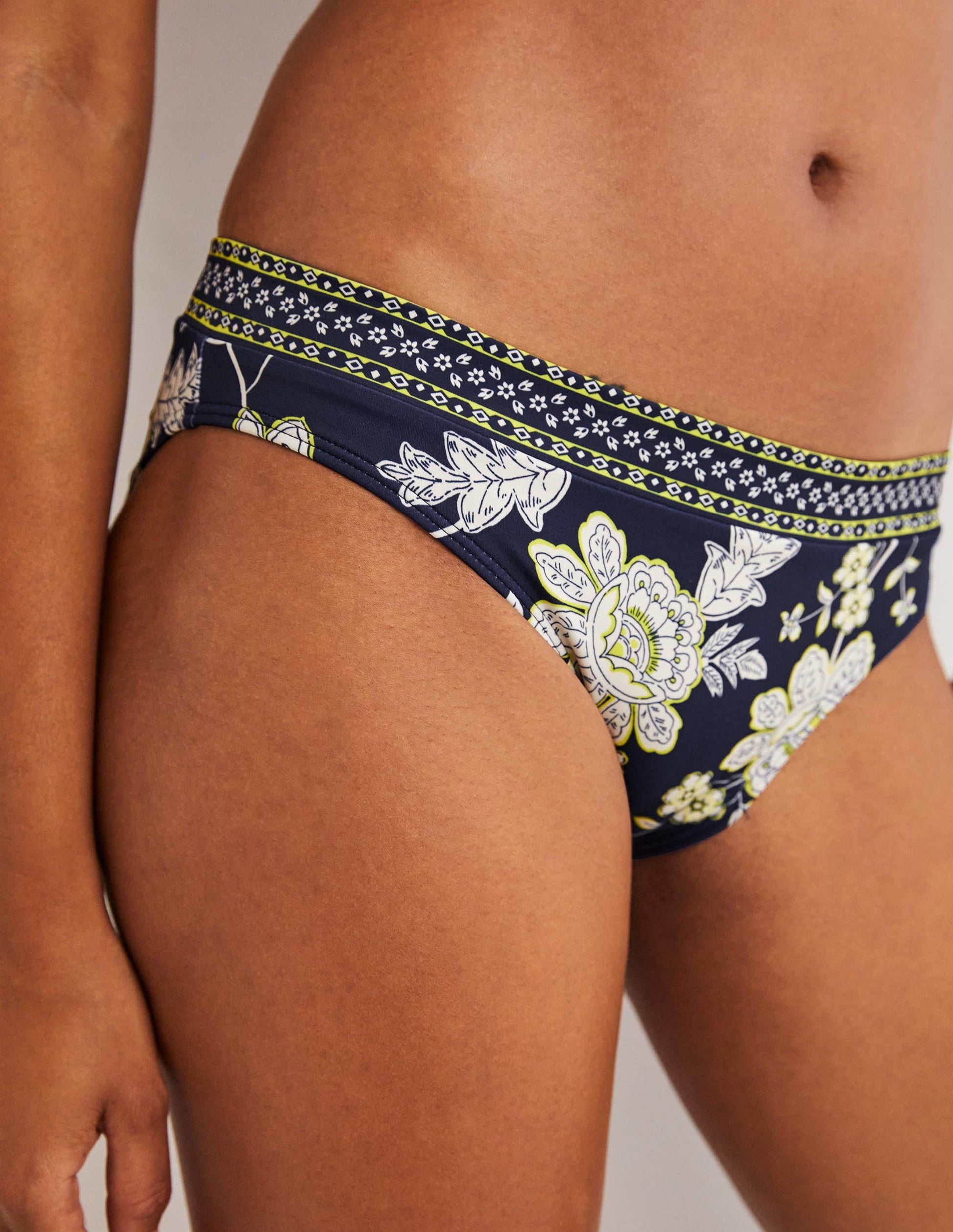 Ithaca Panel Bikini Bottoms-Navy, Chintz Bloom-2