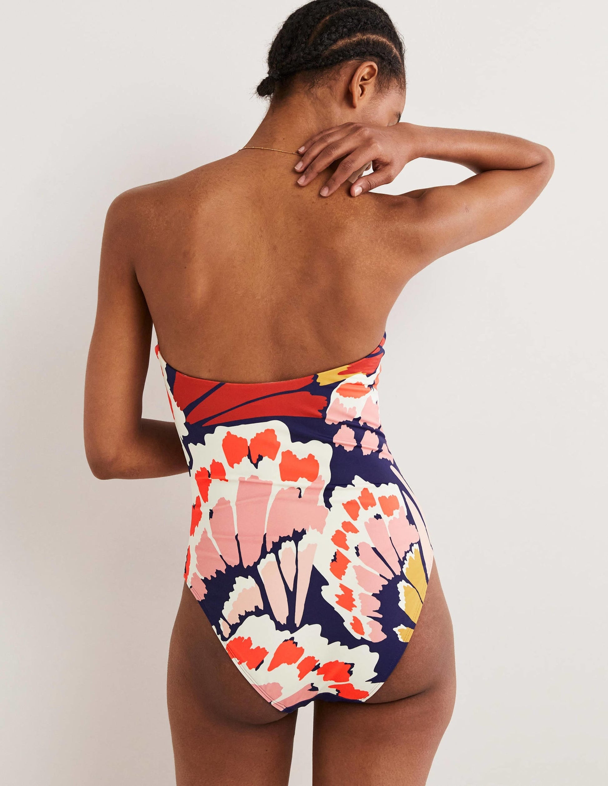 Classic Bandeau Swimsuit-Multi, Petal Stamp-2