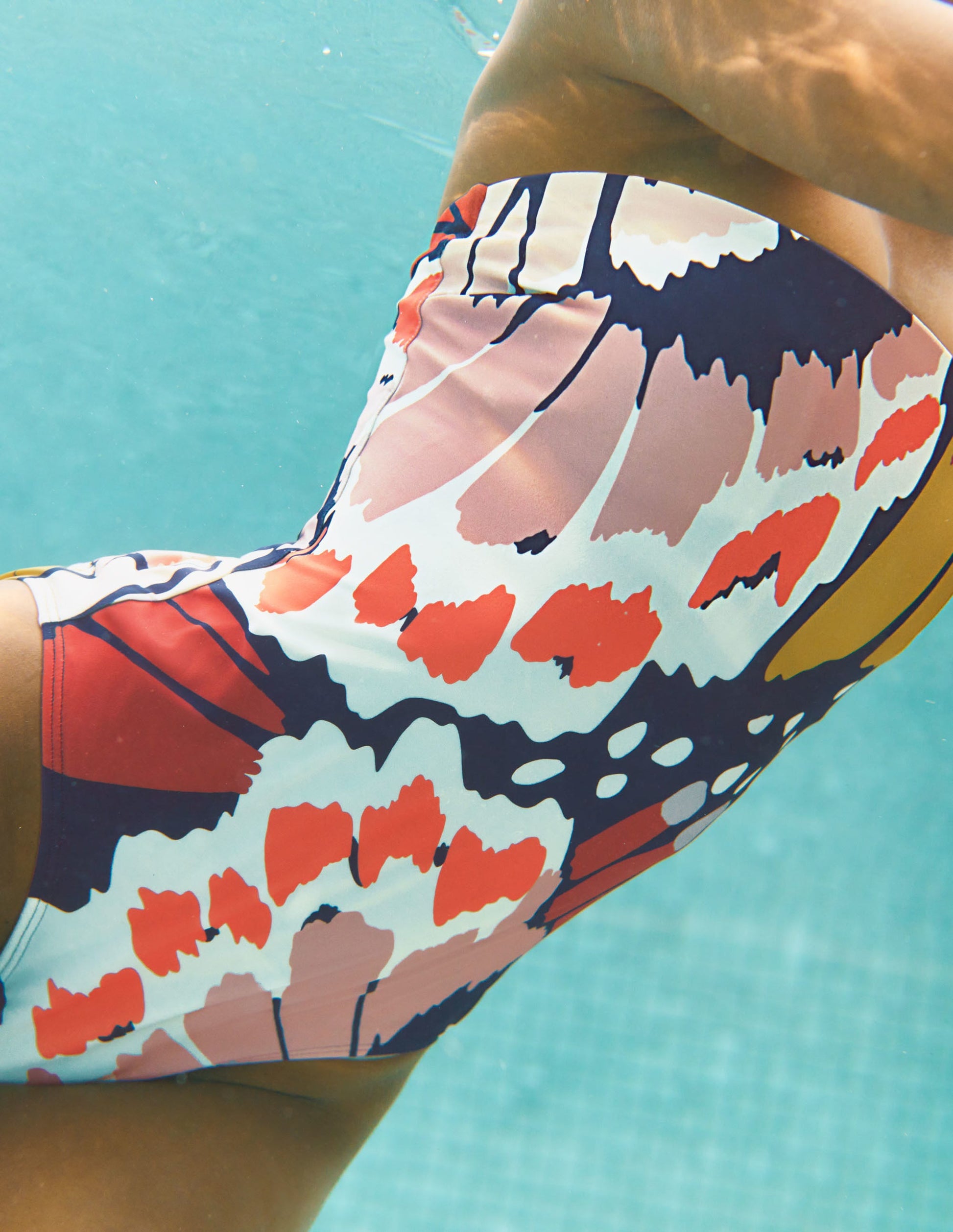 Classic Bandeau Swimsuit-Multi, Petal Stamp-9