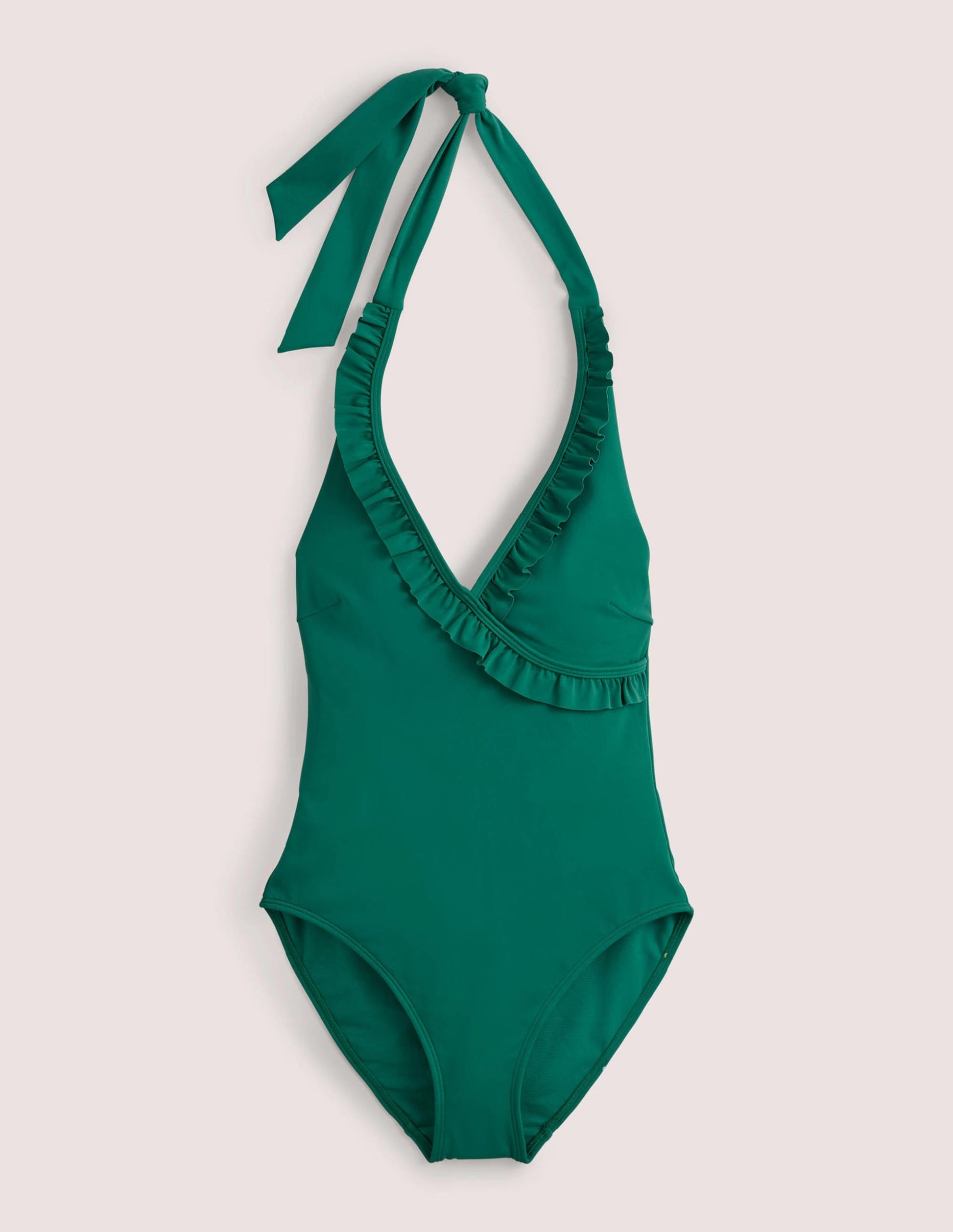 Ruffle Halterneck Swimsuit-Malachite-9