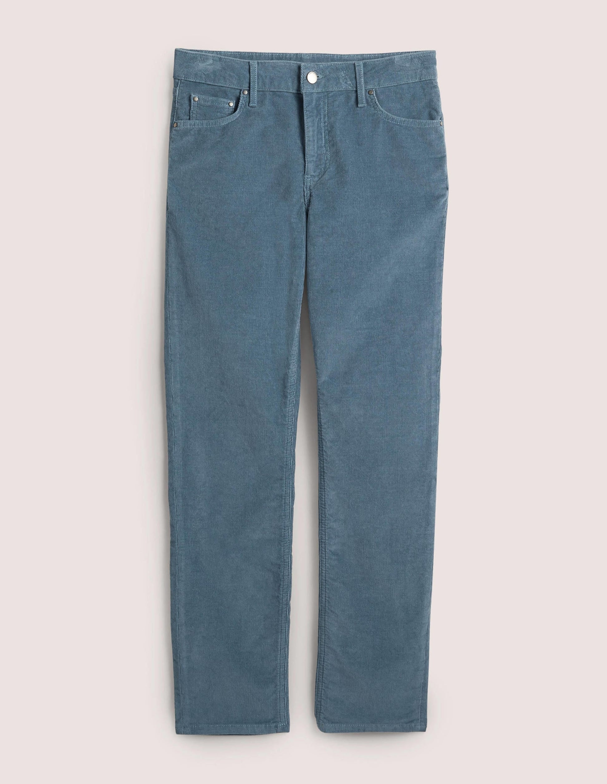 Corduroy Slim Straight Jeans-Corporal Blue-6
