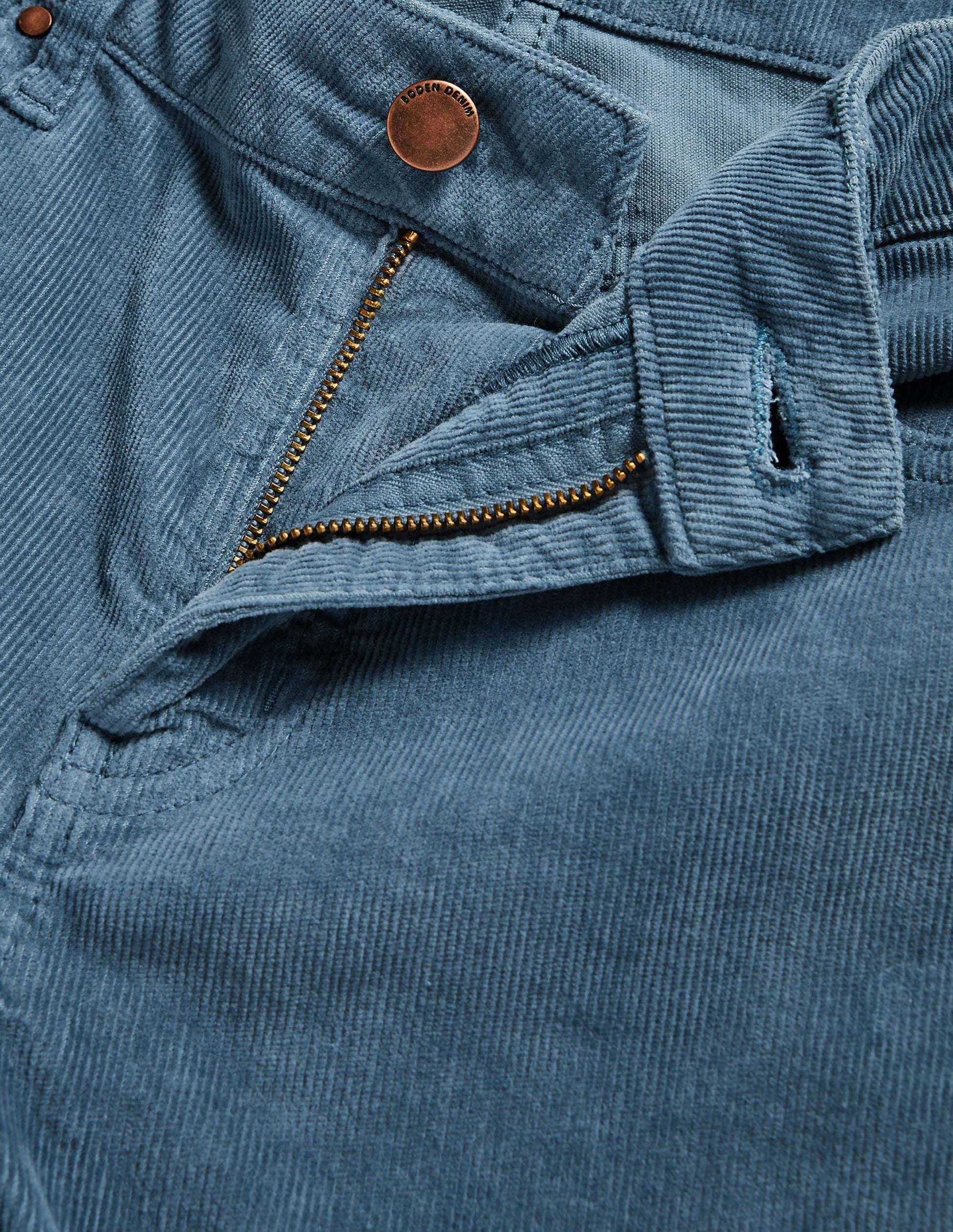 Corduroy Slim Straight Jeans-Corporal Blue-7