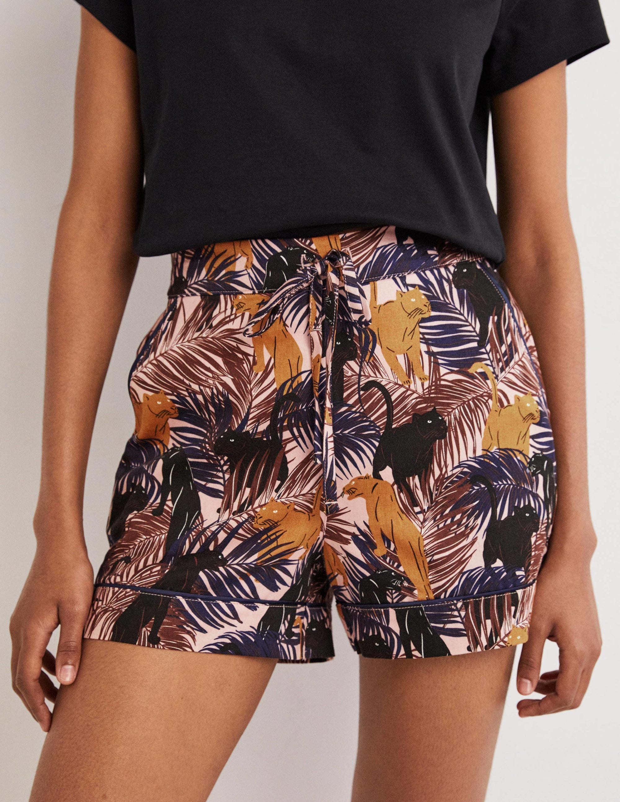 Easy Cotton Sleep Short-Milkshake, Tropic Panther - Image 4
