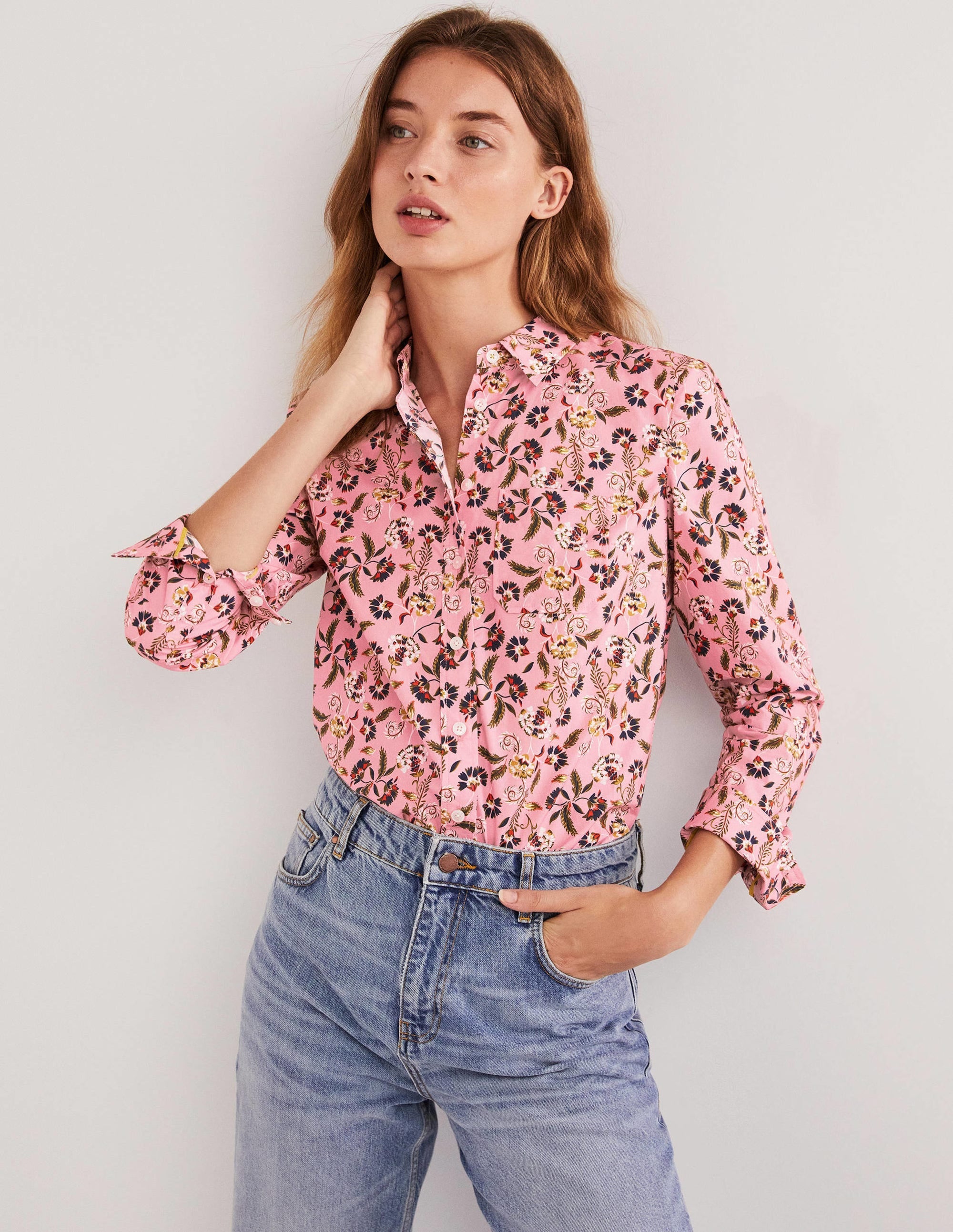 Classic Cotton Shirt-Almond Pink, Blossom Pome - Image 1