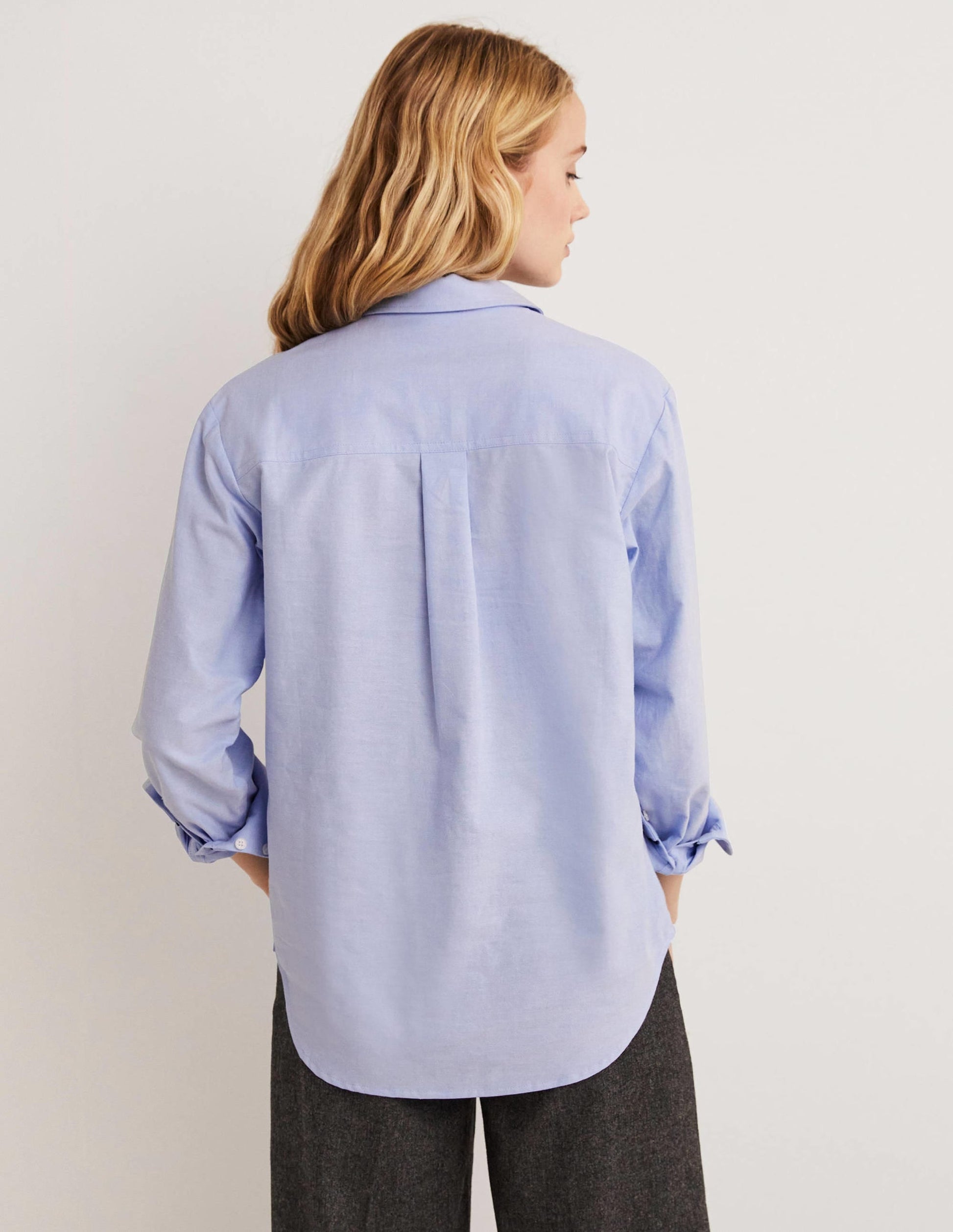 Relaxed Cotton Shirt-Chambray, Embellished-3
