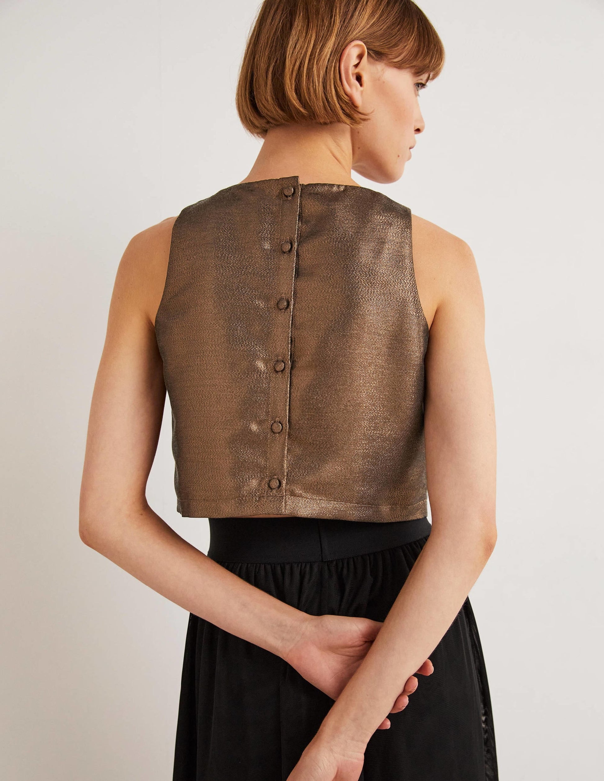 Scarlett Cropped Top-Bronze Lurex-1
