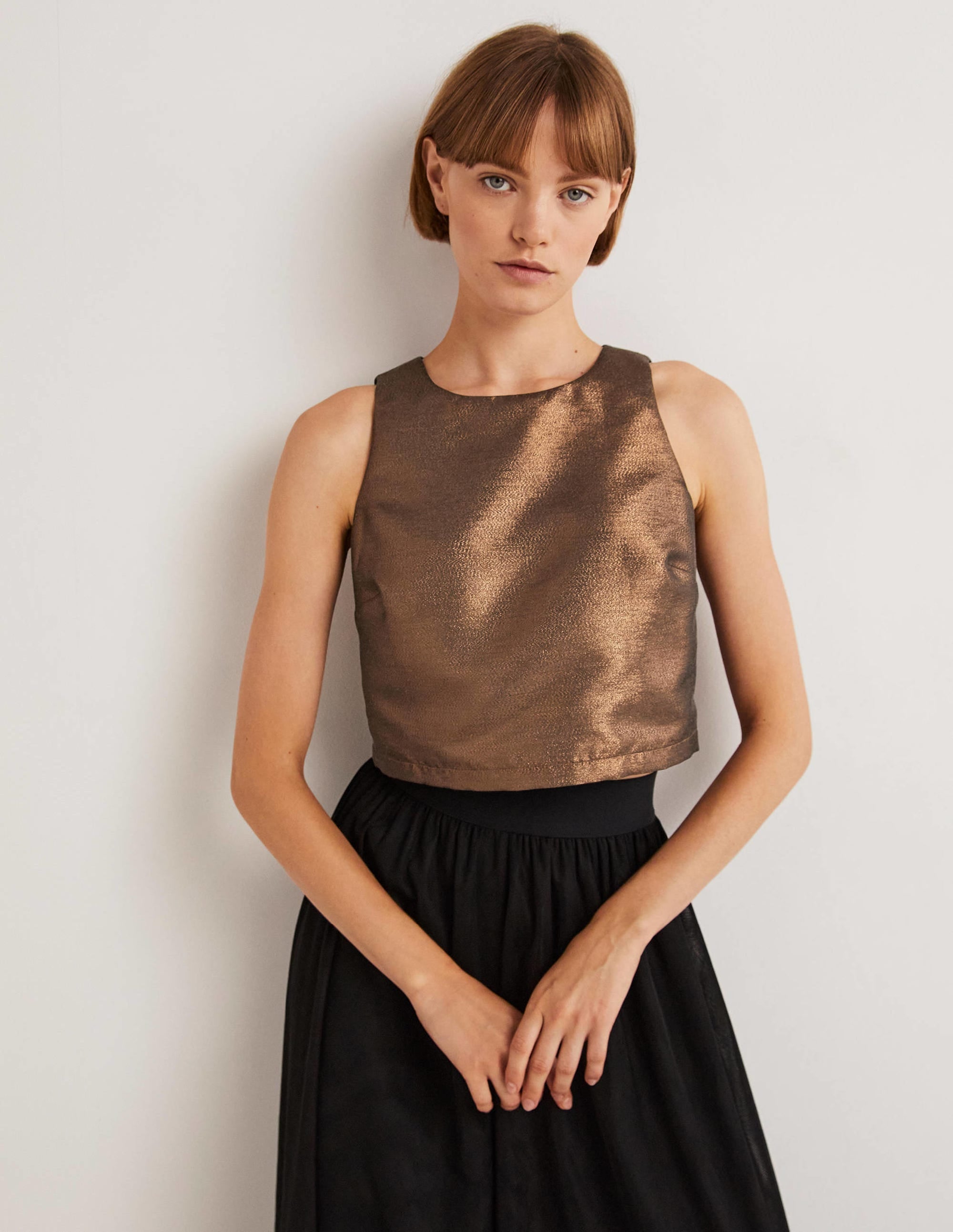 Scarlett Cropped Top-Bronze Lurex - Image 3