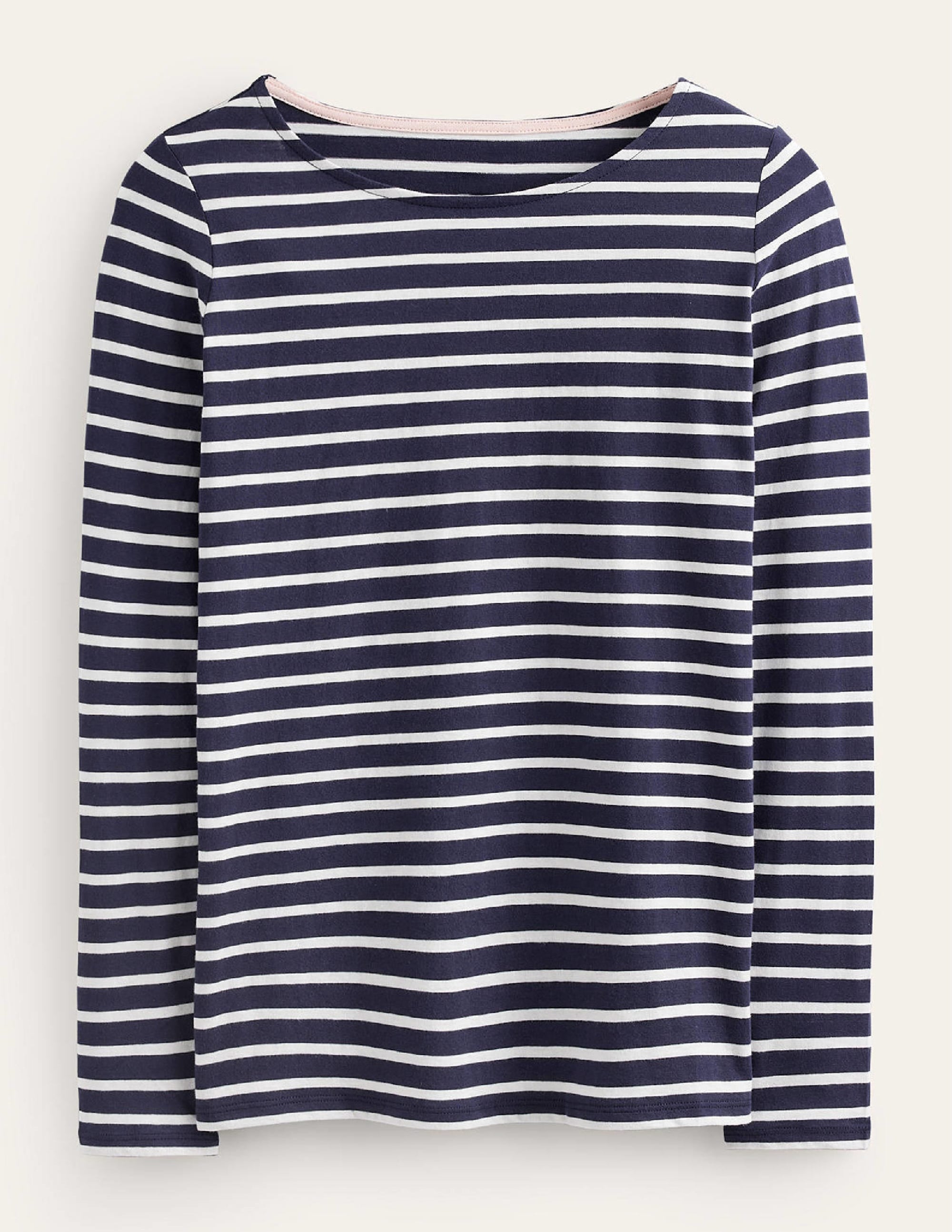 Ella Long Sleeve Breton-Navy, Ivory - Image 7