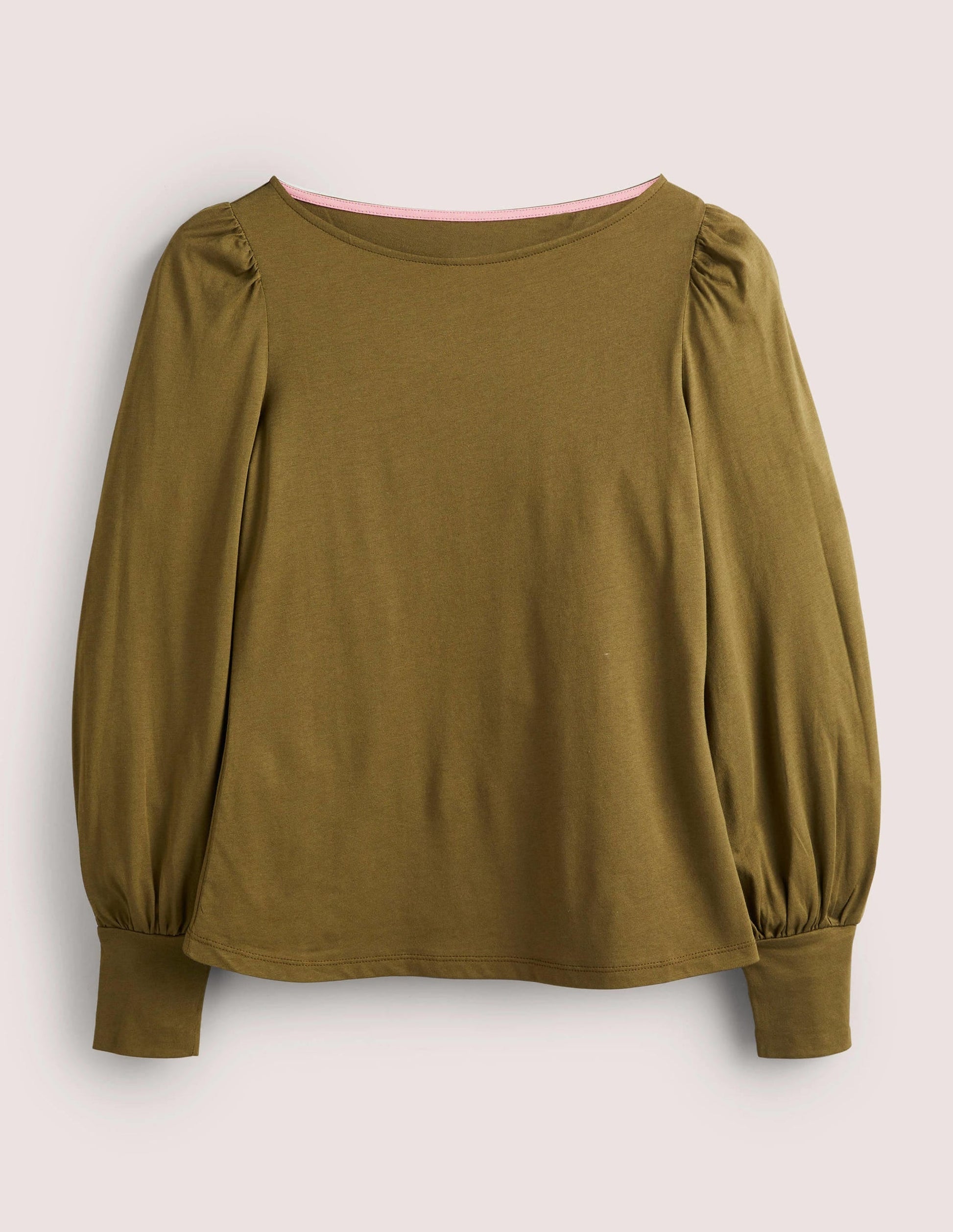 Supersoft Boat Neck Top-Basil-6