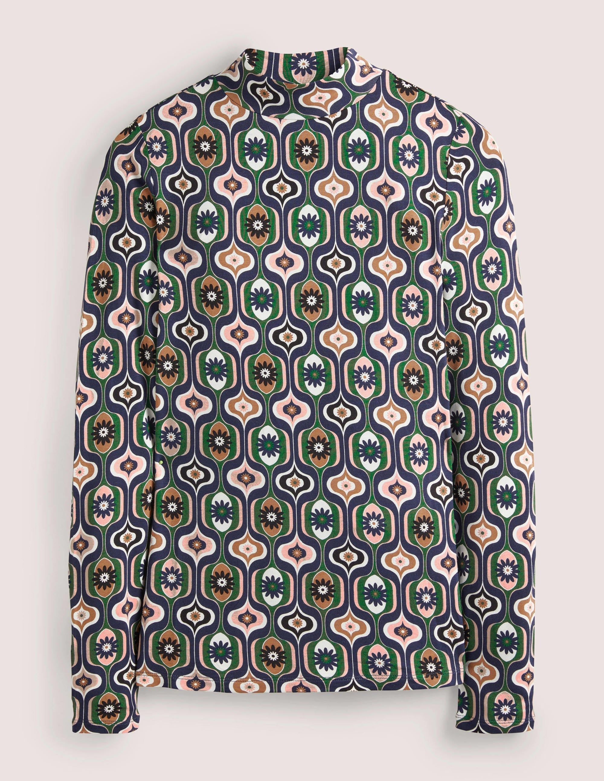 Jersey High Neck Top-Multi, Geo Swirl - Image 5