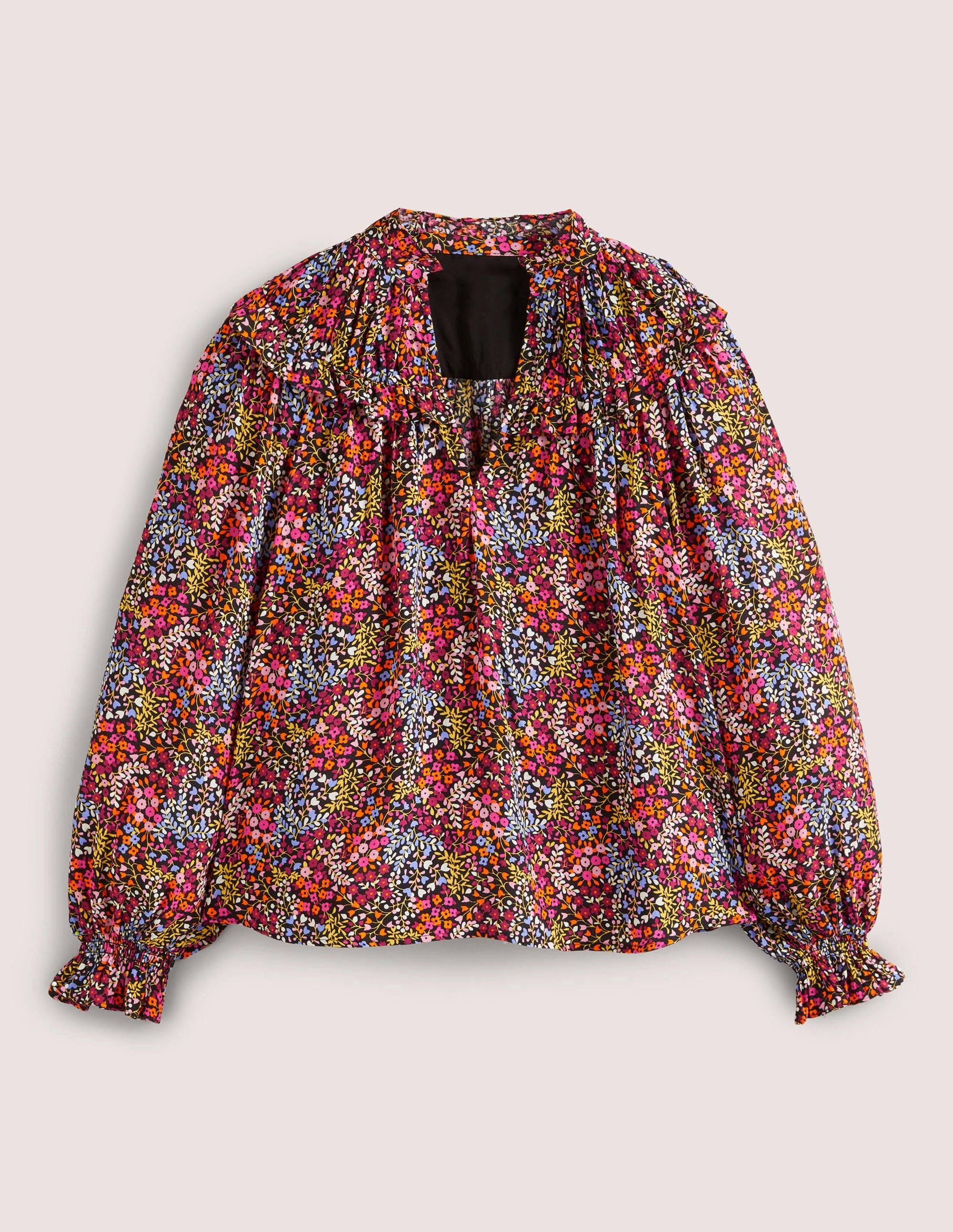 Ruffle Collar Statement Top-Multi, Ditsy Garden - Image 6