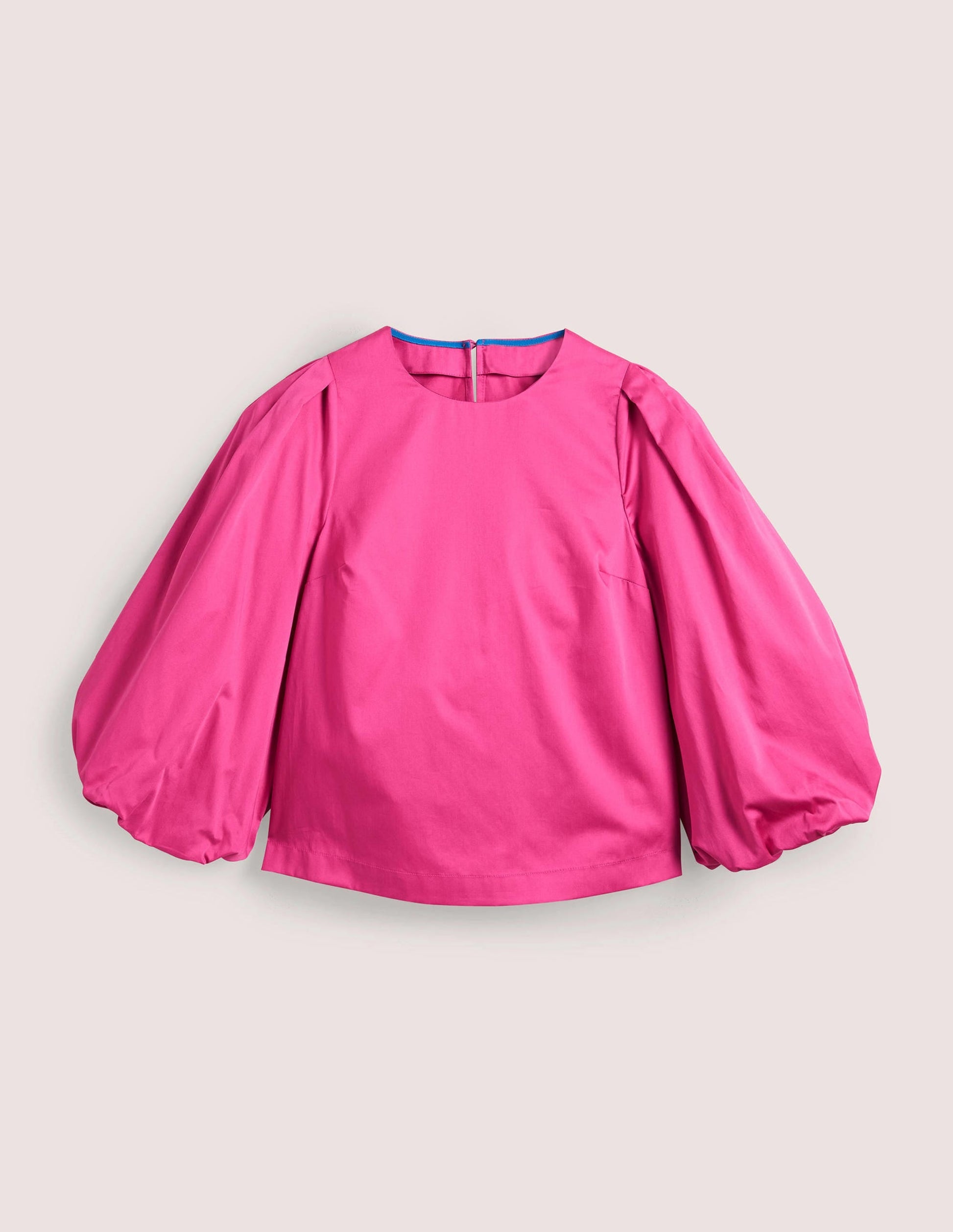 Puff Sleeve Cotton Top-Wild Watermelon Pink-7