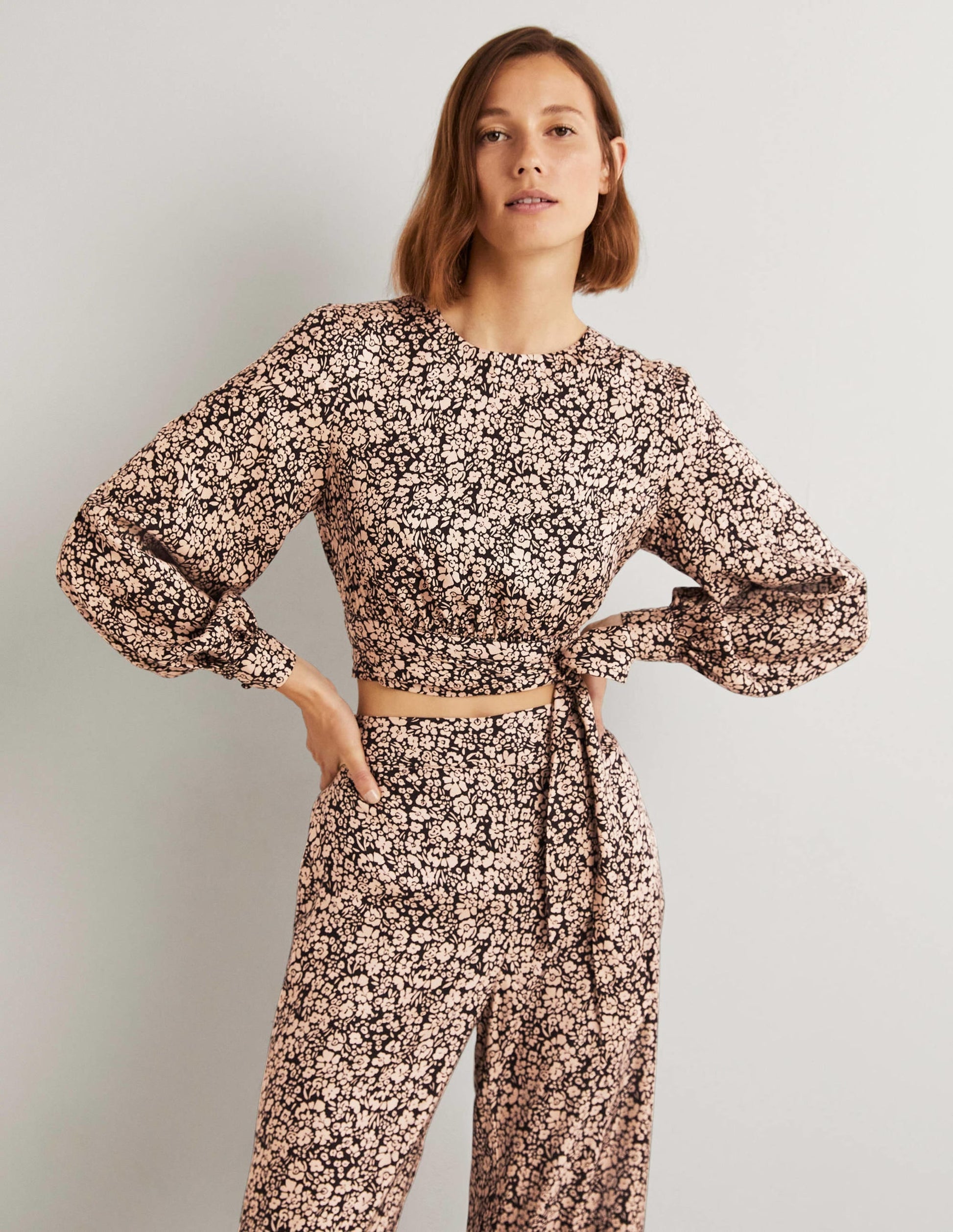 Long Sleeve Crop Top-Rope, Petal Bloom-1