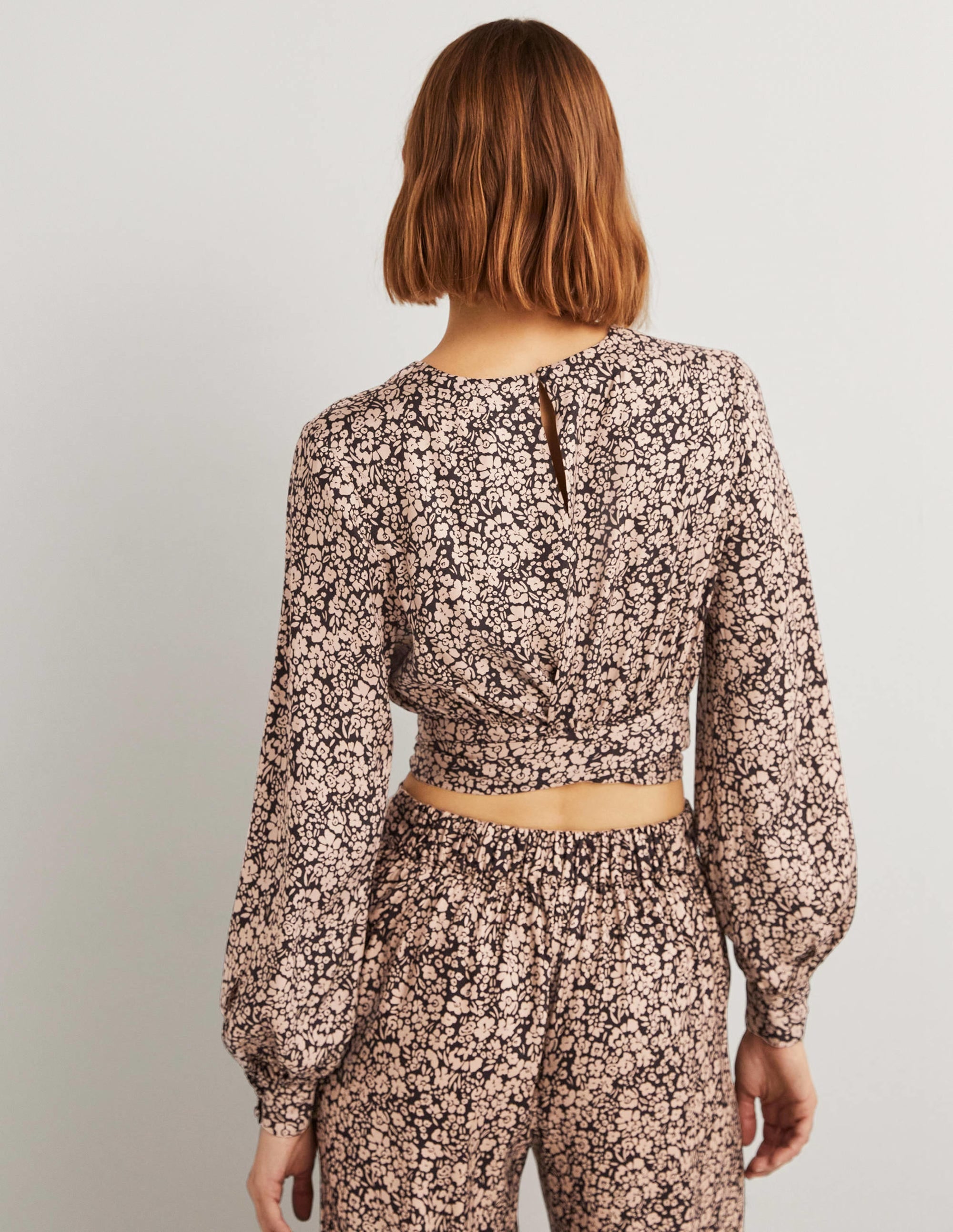 Long Sleeve Crop Top-Rope, Petal Bloom - Image 3