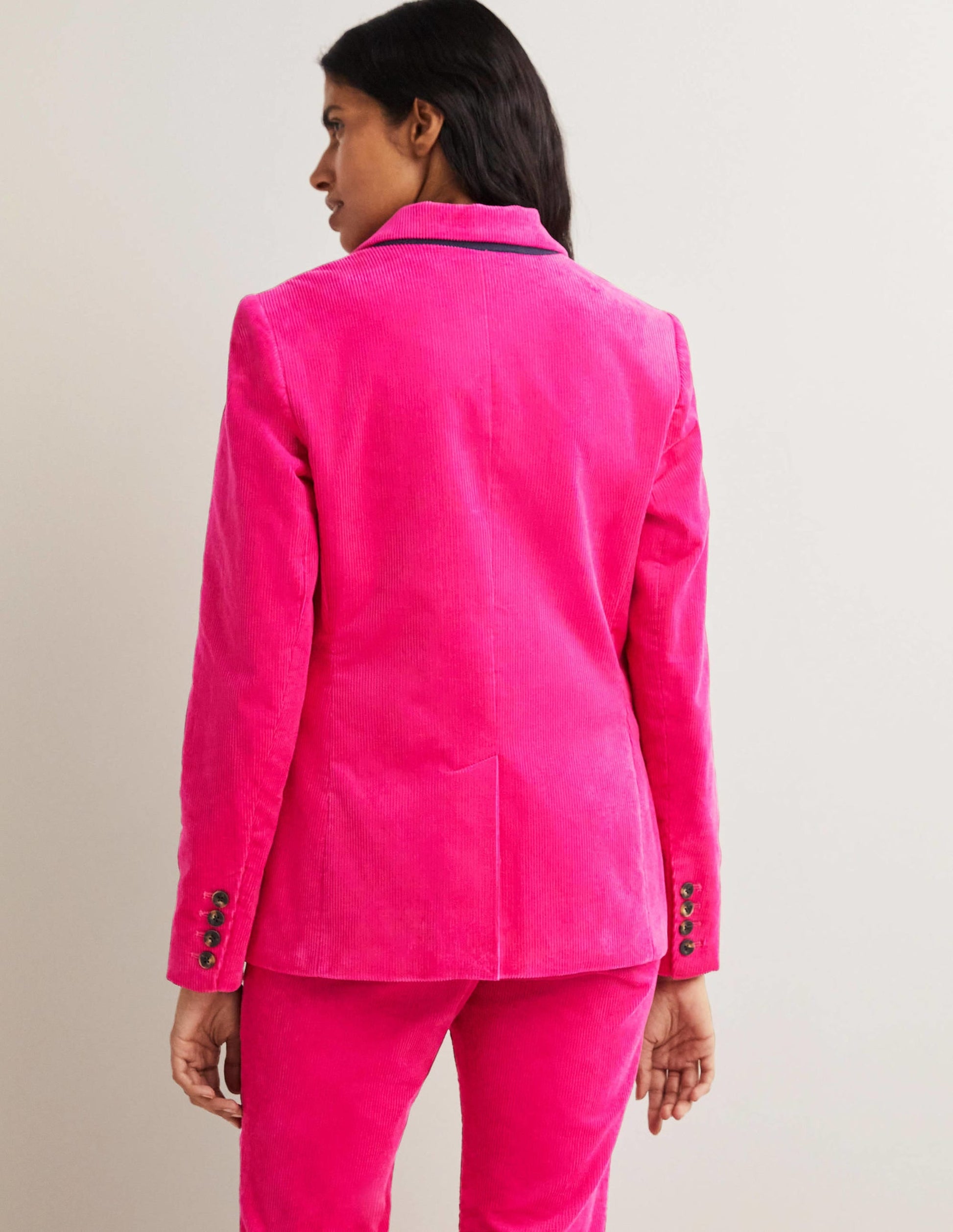 Fitted Corduroy Blazer-Wild Watermelon Pink-3
